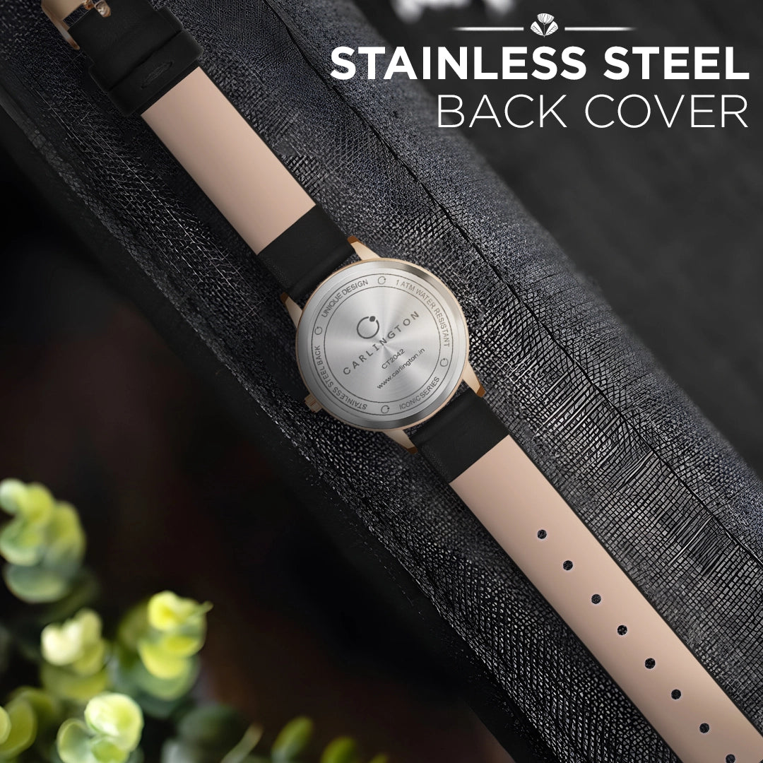 Iconic 2042 Black Analog Womens Watch