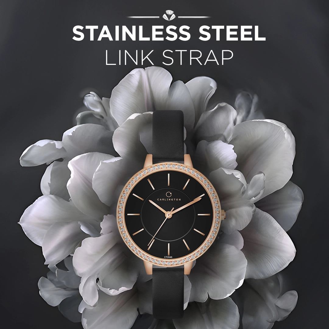 Iconic 2046 Black Analog Womens Watch