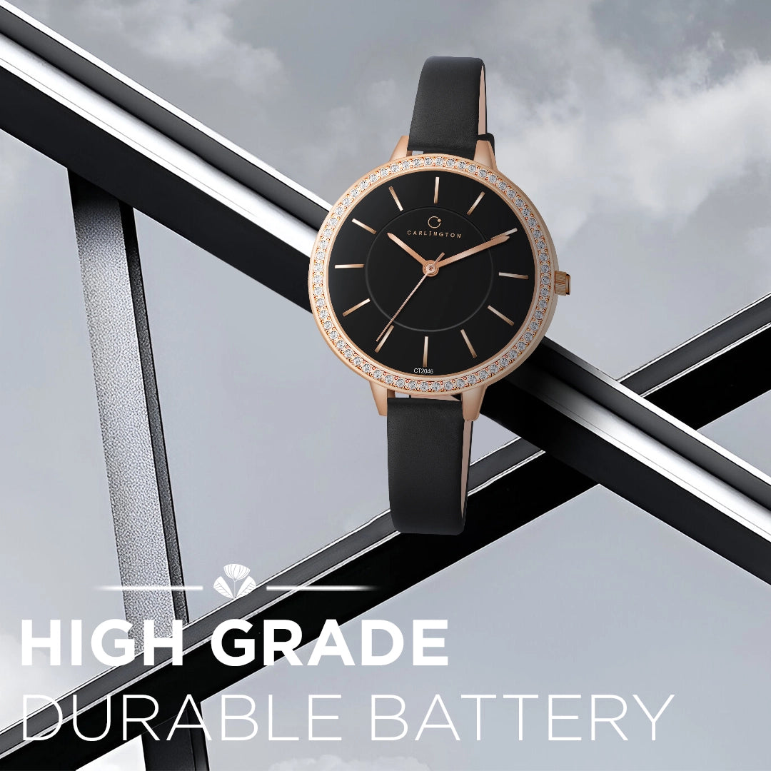 Iconic 2046 Black Analog Womens Watch