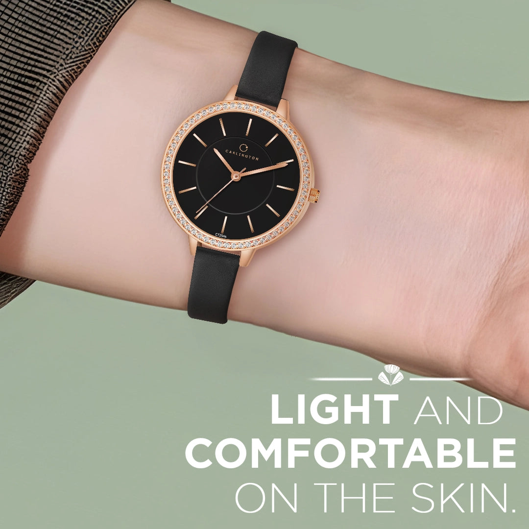 Iconic 2046 Black Analog Womens Watch