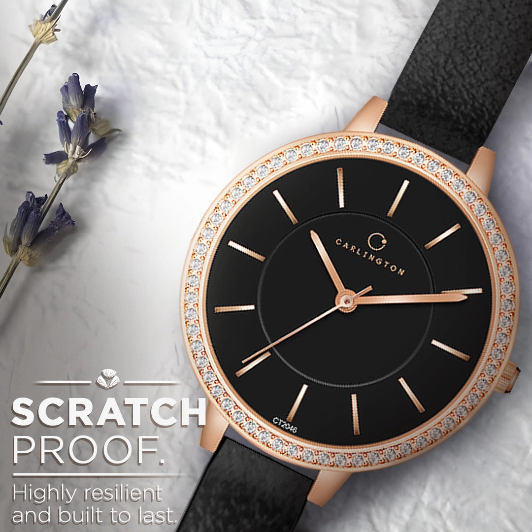Iconic 2046 Black Analog Womens Watch