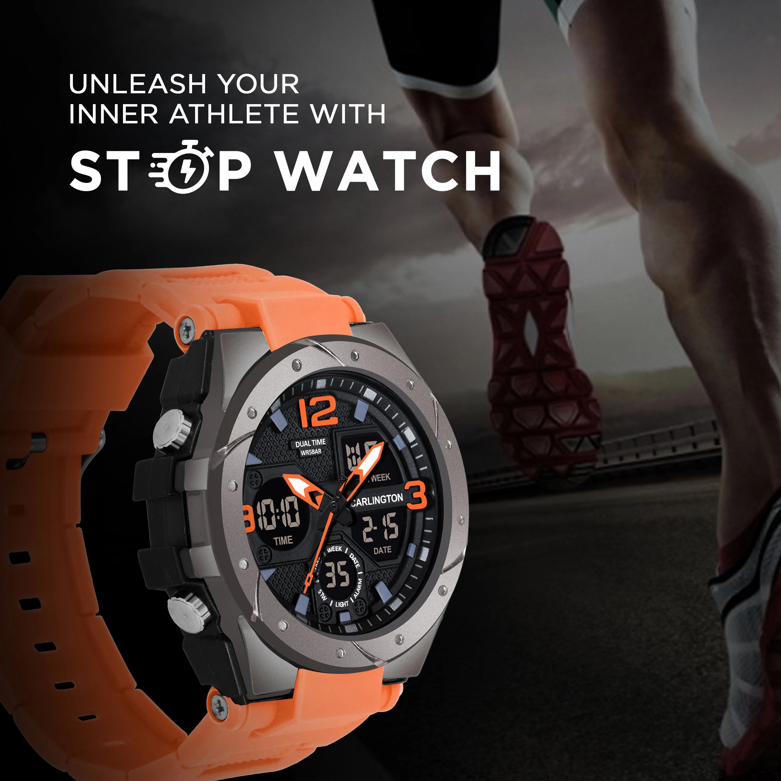 Carlington Analog Digital Sports Watch - 9105
