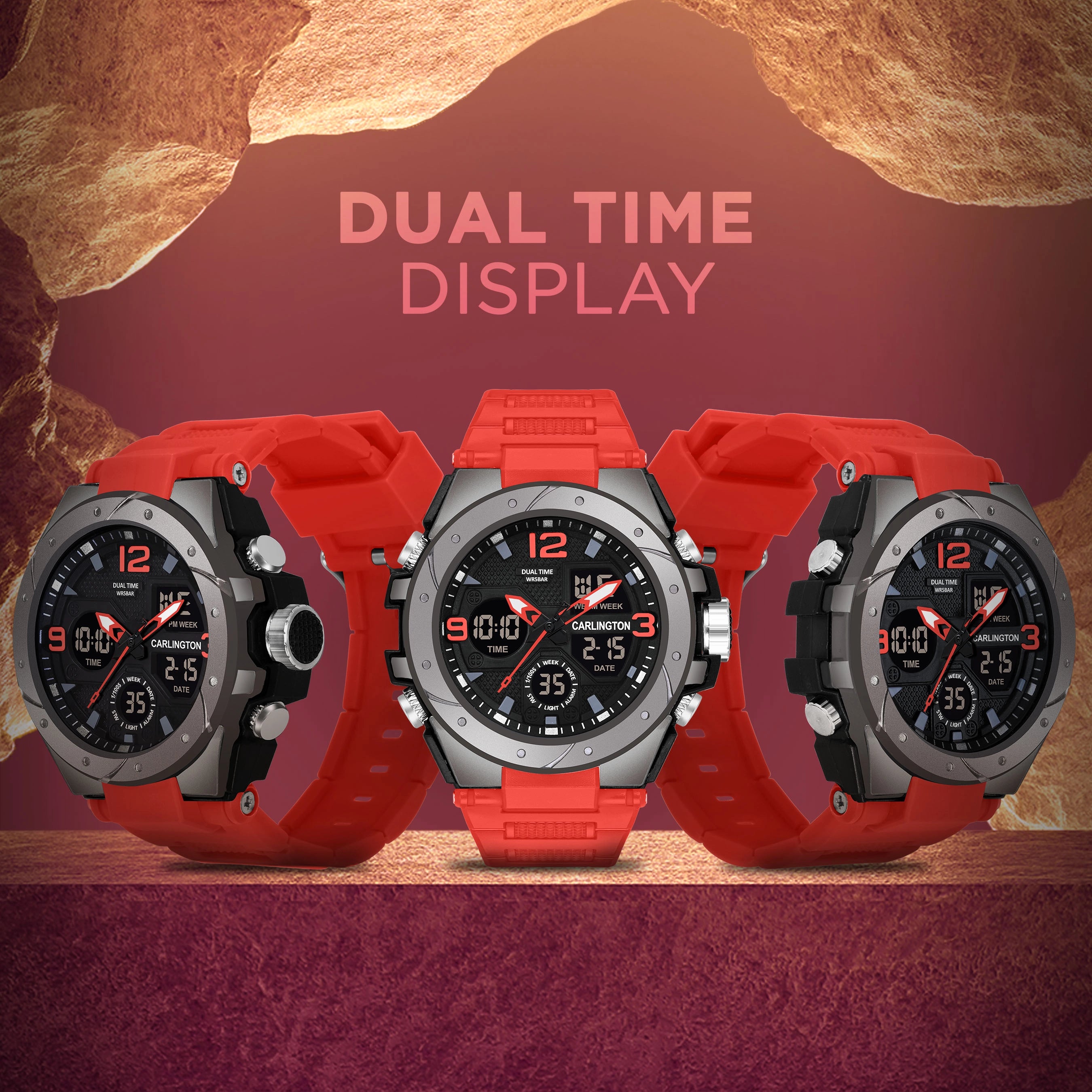 Carlington Analog Digital Sports Watch - 9105