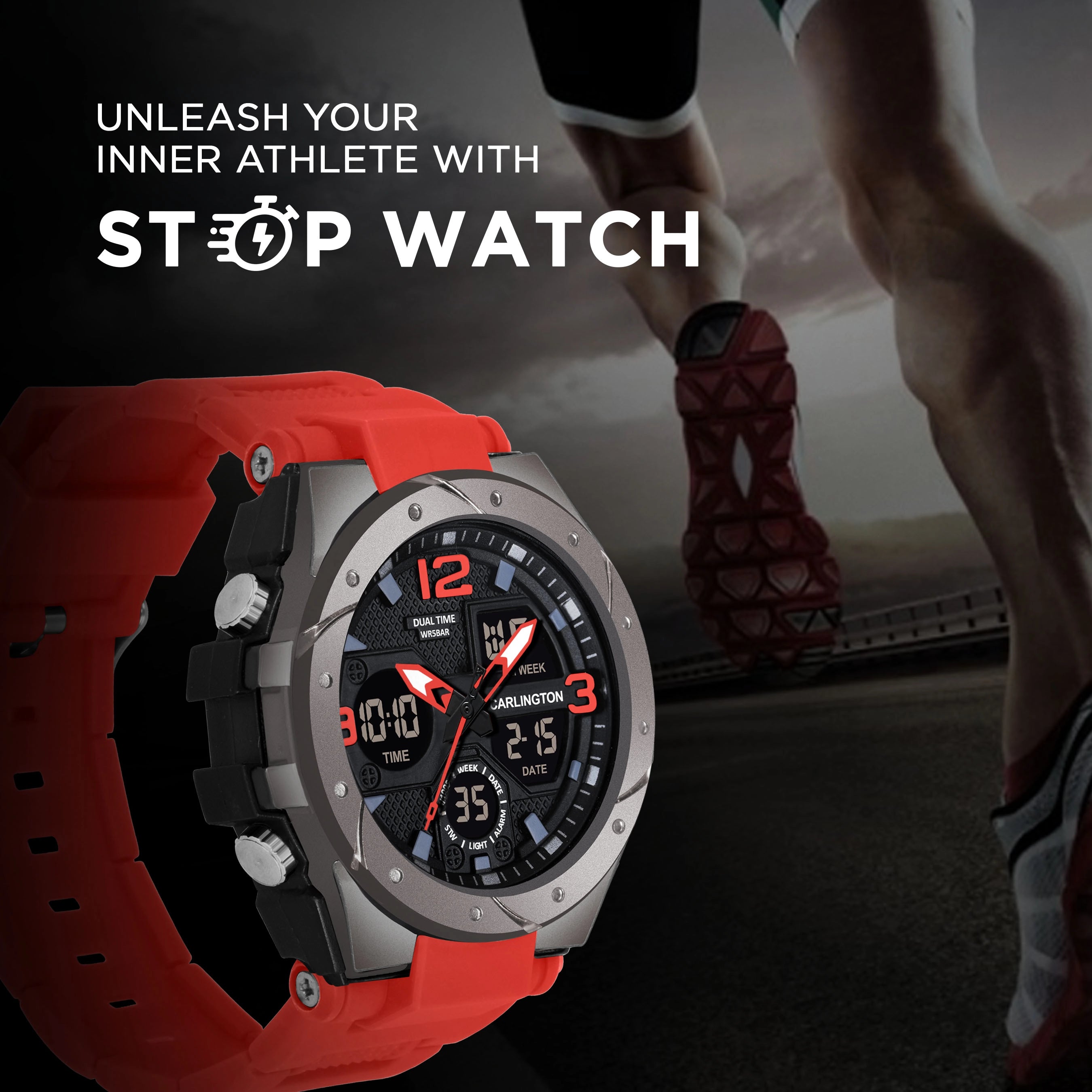 Carlington Analog Digital Sports Watch - 9105