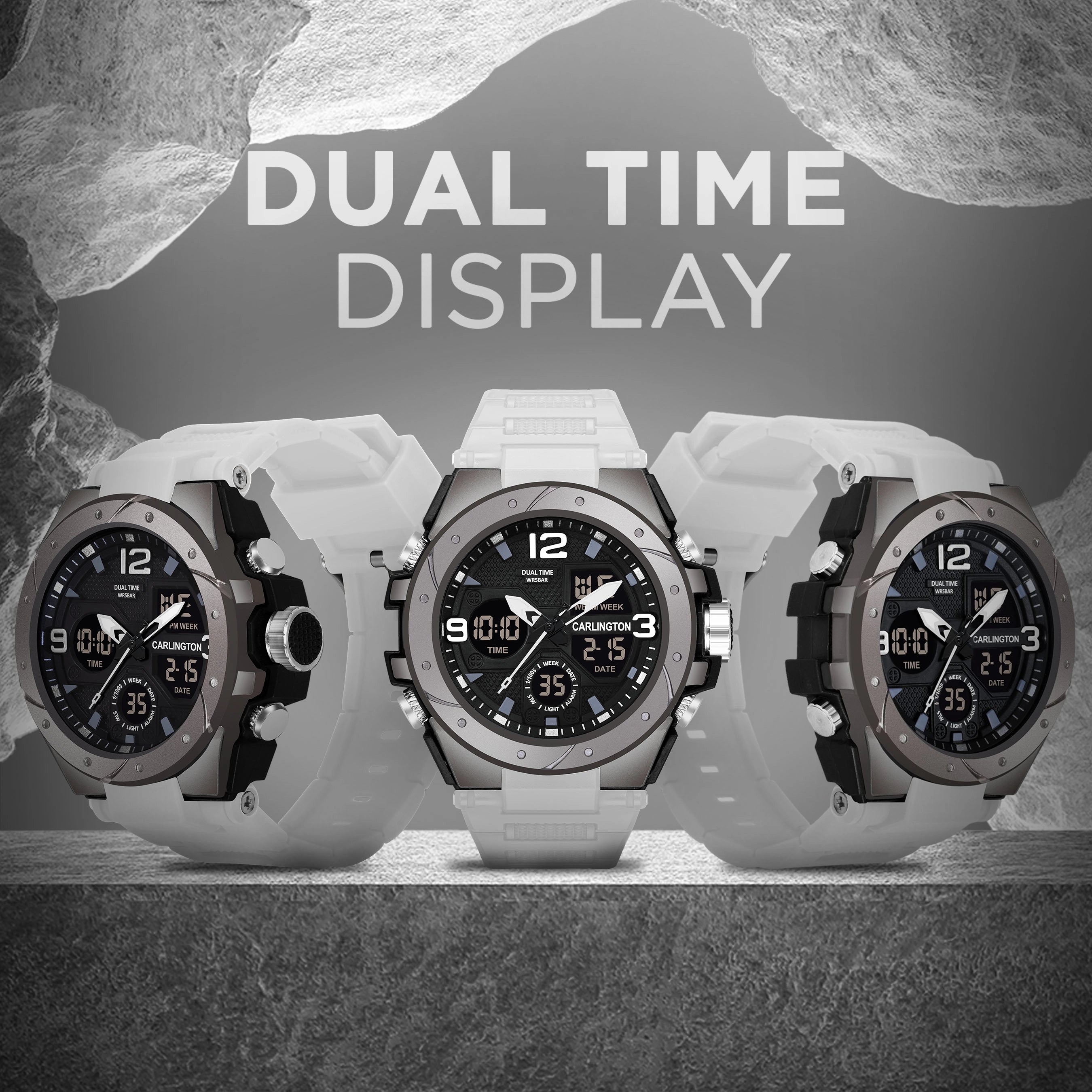 Carlington Analog Digital Sports Watch - 9105