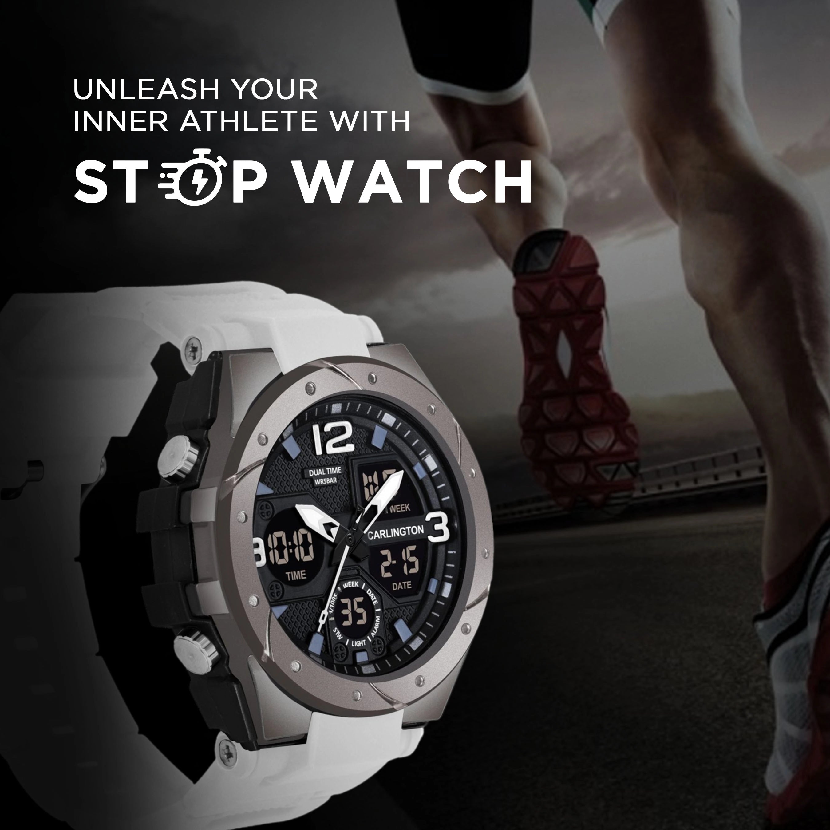 Carlington Analog Digital Sports Watch - 9105