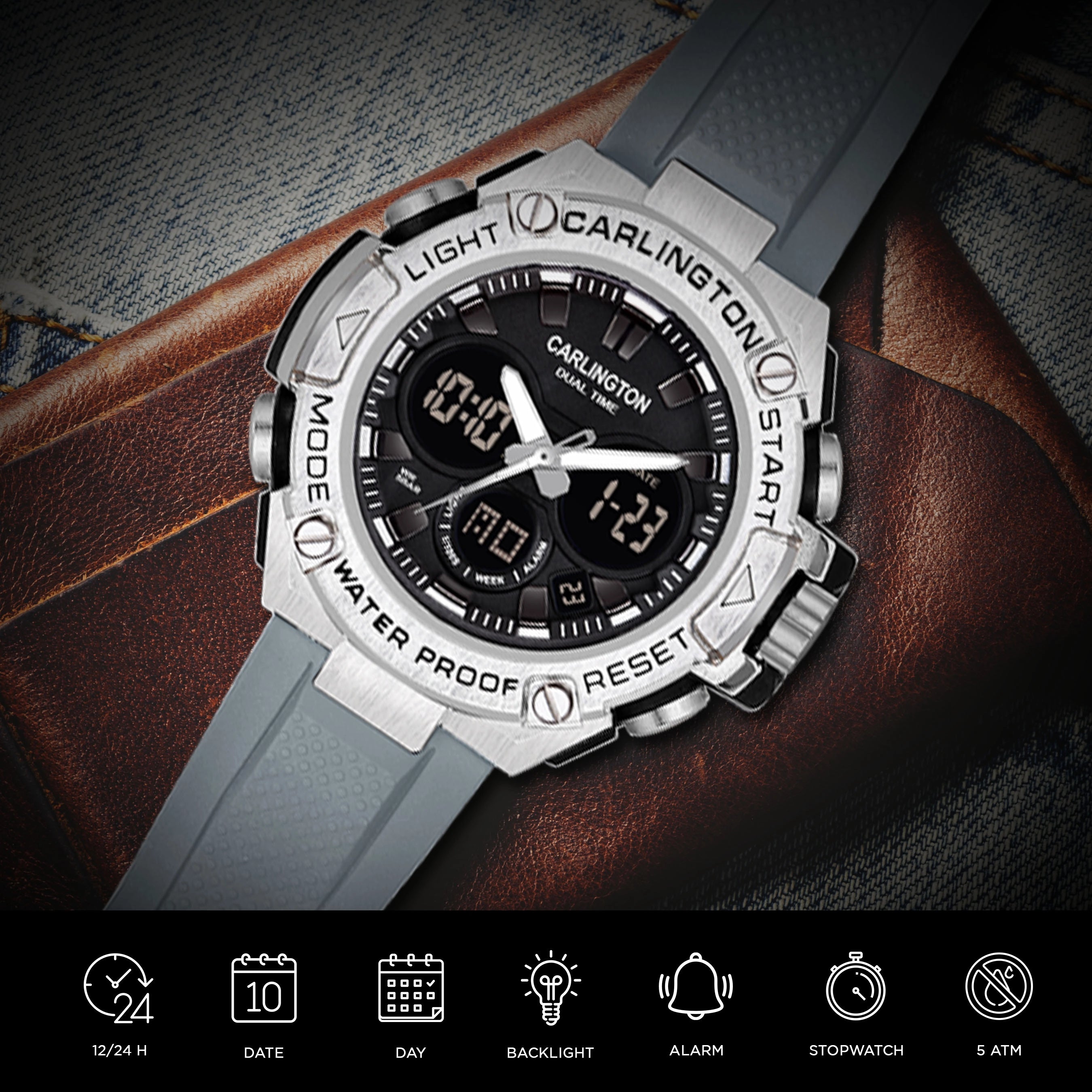 Endurace 9107 Grey Analog Digital Sports Watch