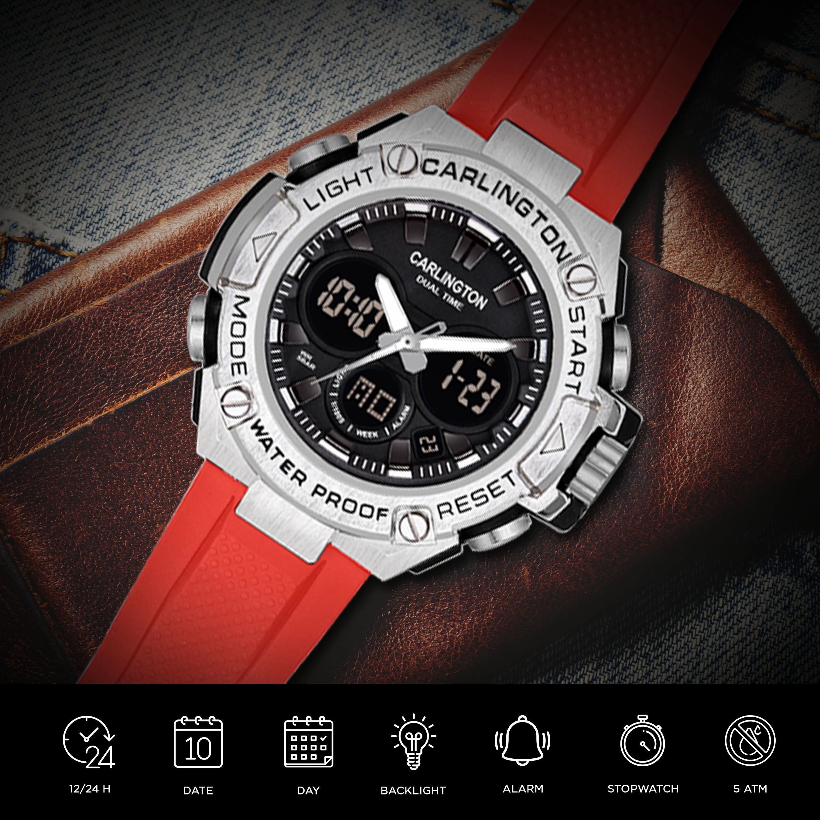 Endurace 9107 Red Analog Digital Sports Watch