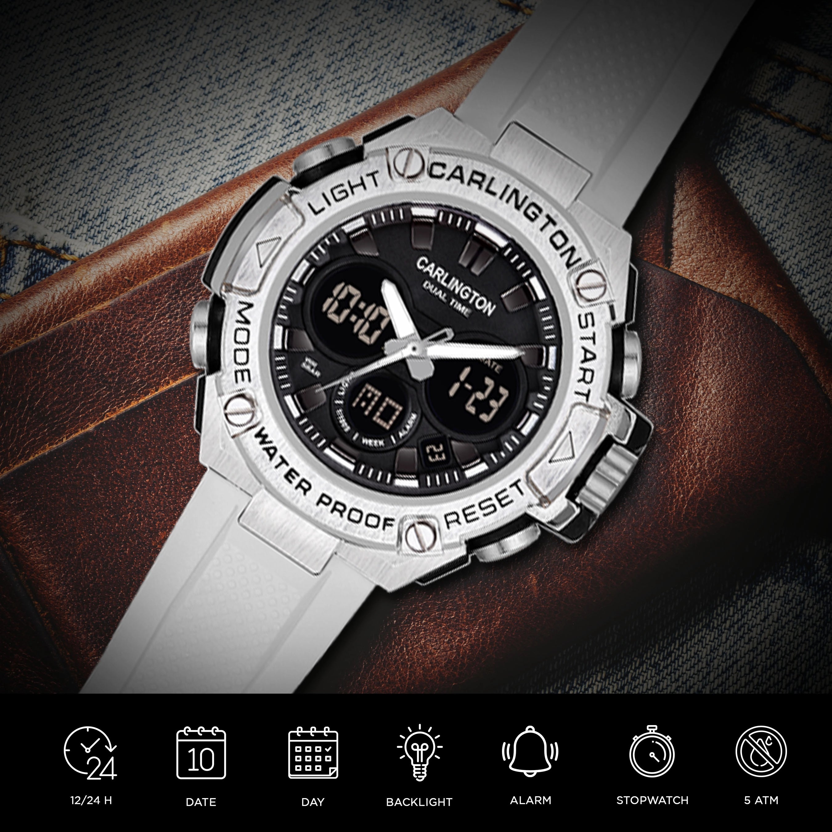 Endurace 9107 White Analog Digital Sports Watch