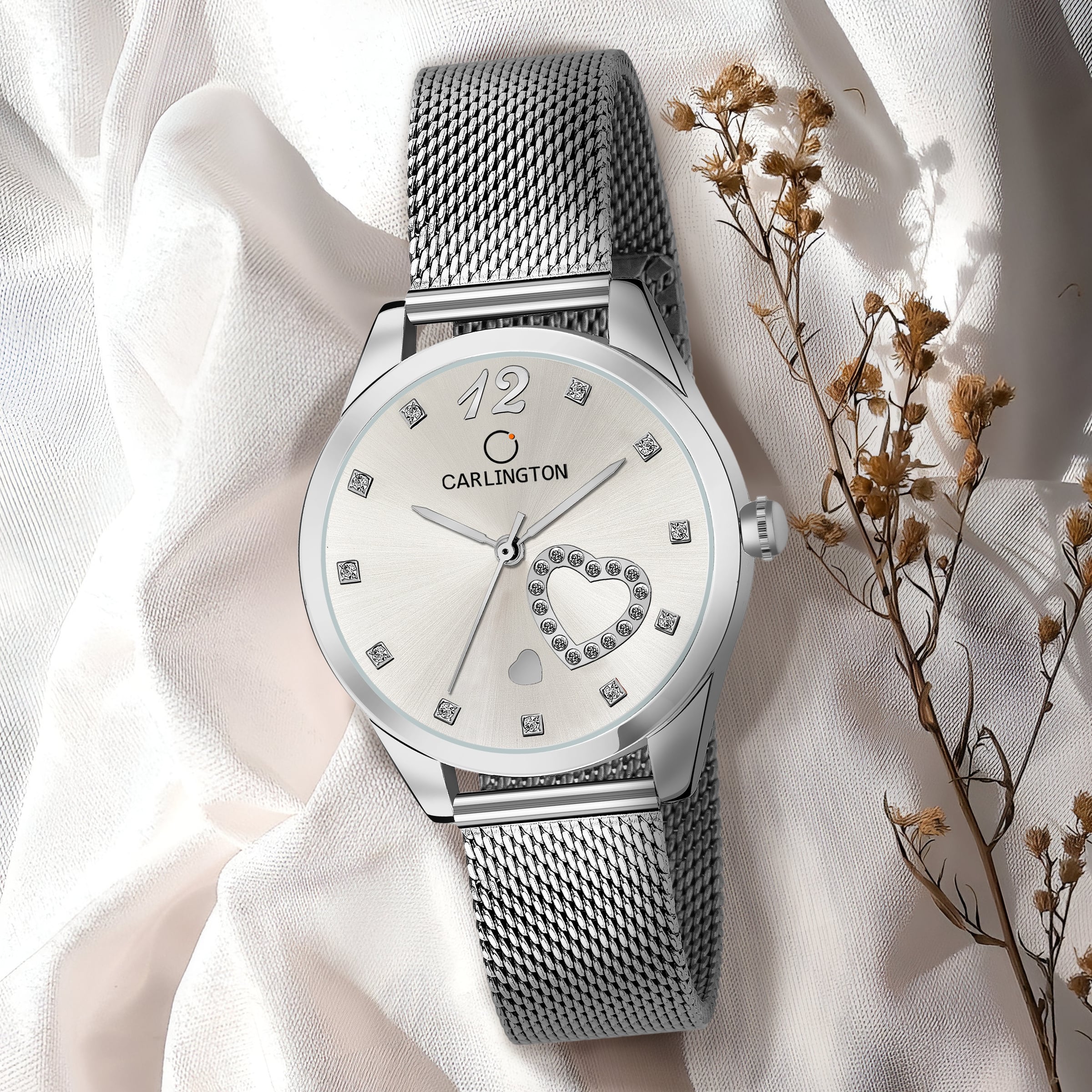 Carlington elite analog ladies watch CT 2006 silver