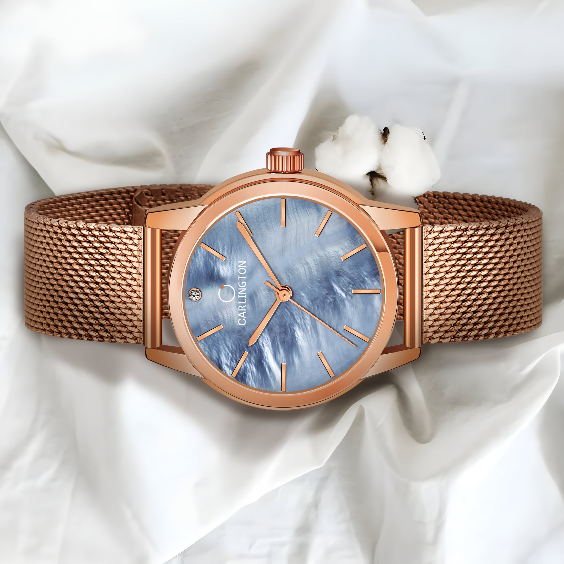 Carlington elite analog ladies watch CT 2010 roseblue