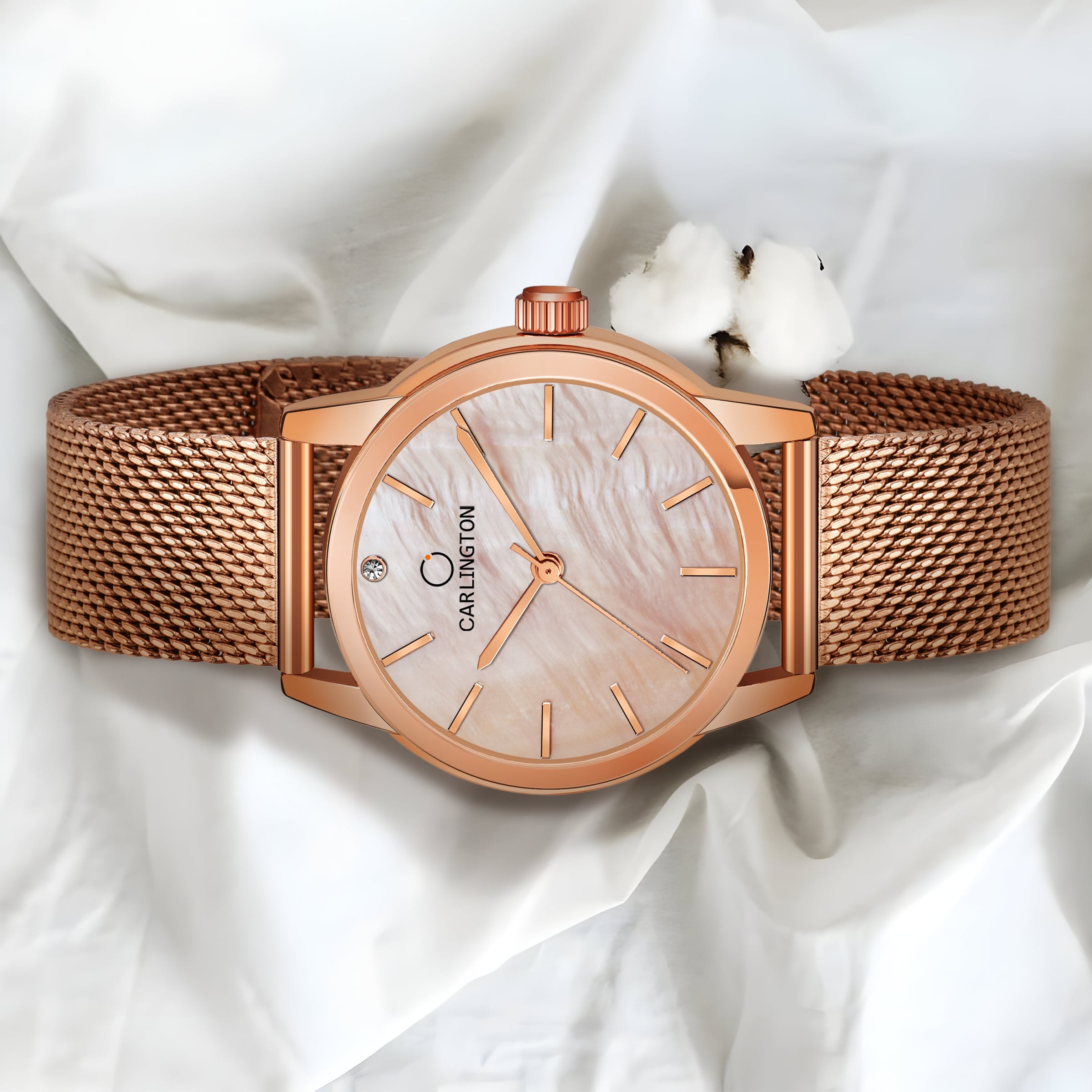 Carlington elite analog ladies watch CT 2010 rosegold