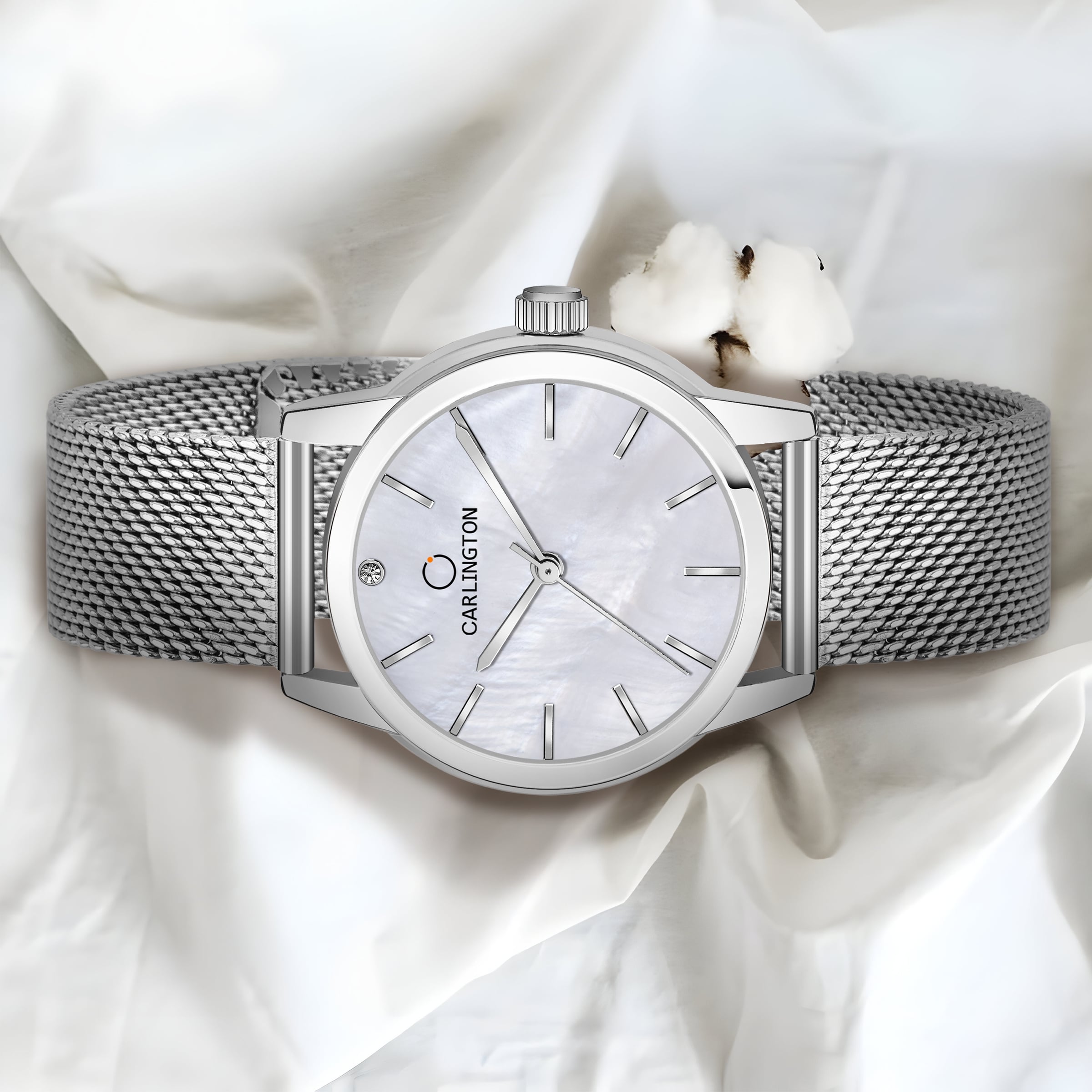 Carlington elite analog ladies watch CT 2010 silver