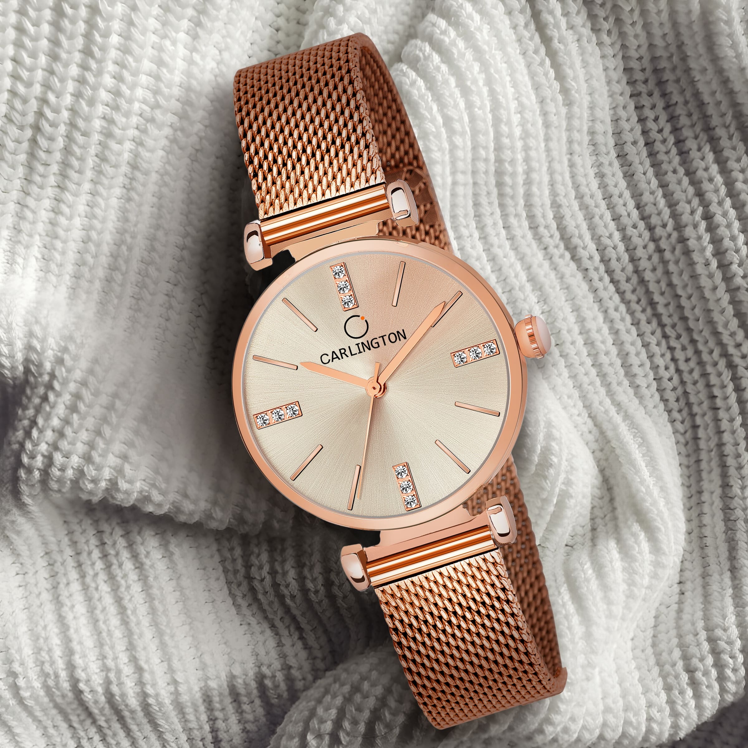 Carlington elite analog ladies watch CT 2011 rosegold
