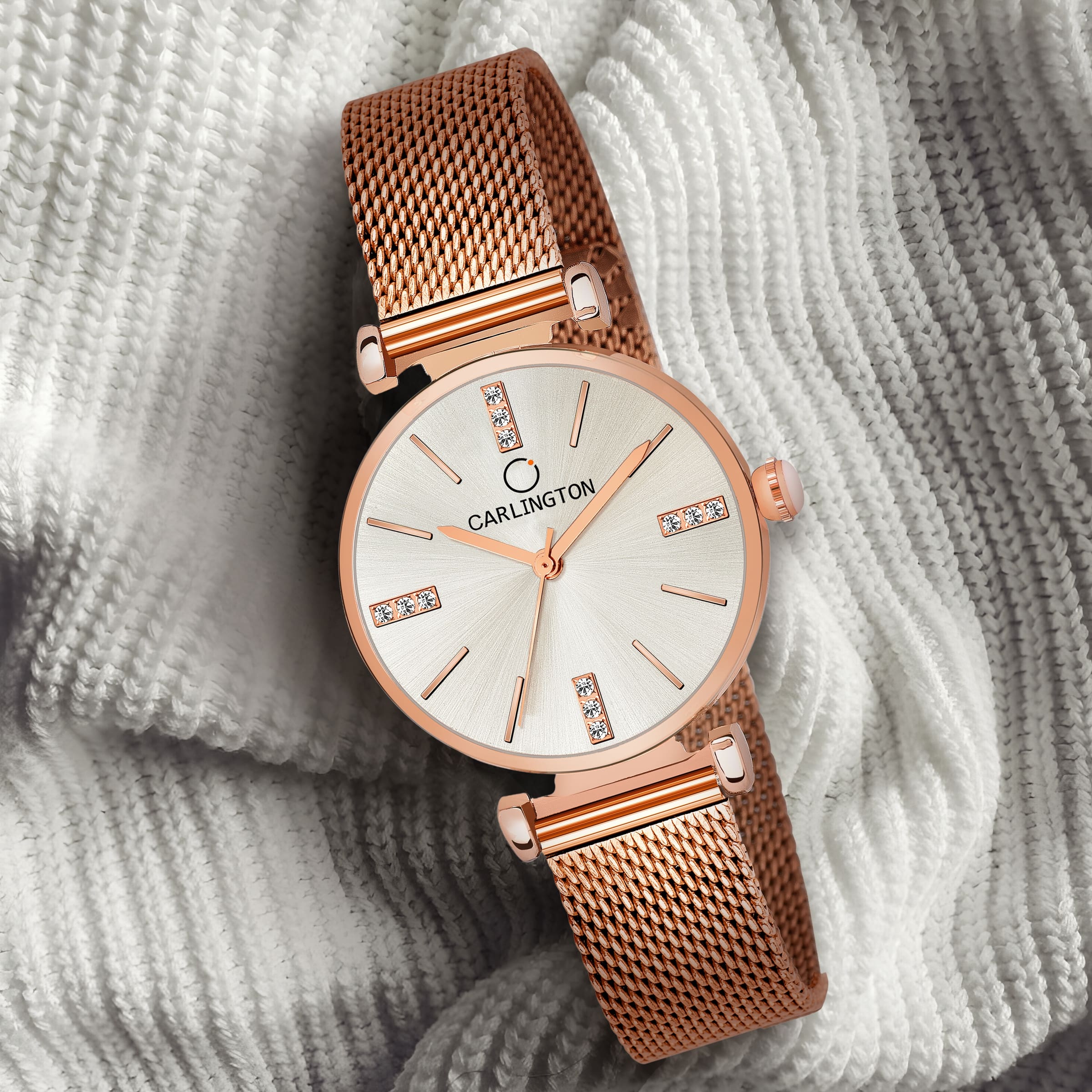 Carlington elite analog ladies watch CT 2011 rosewhite