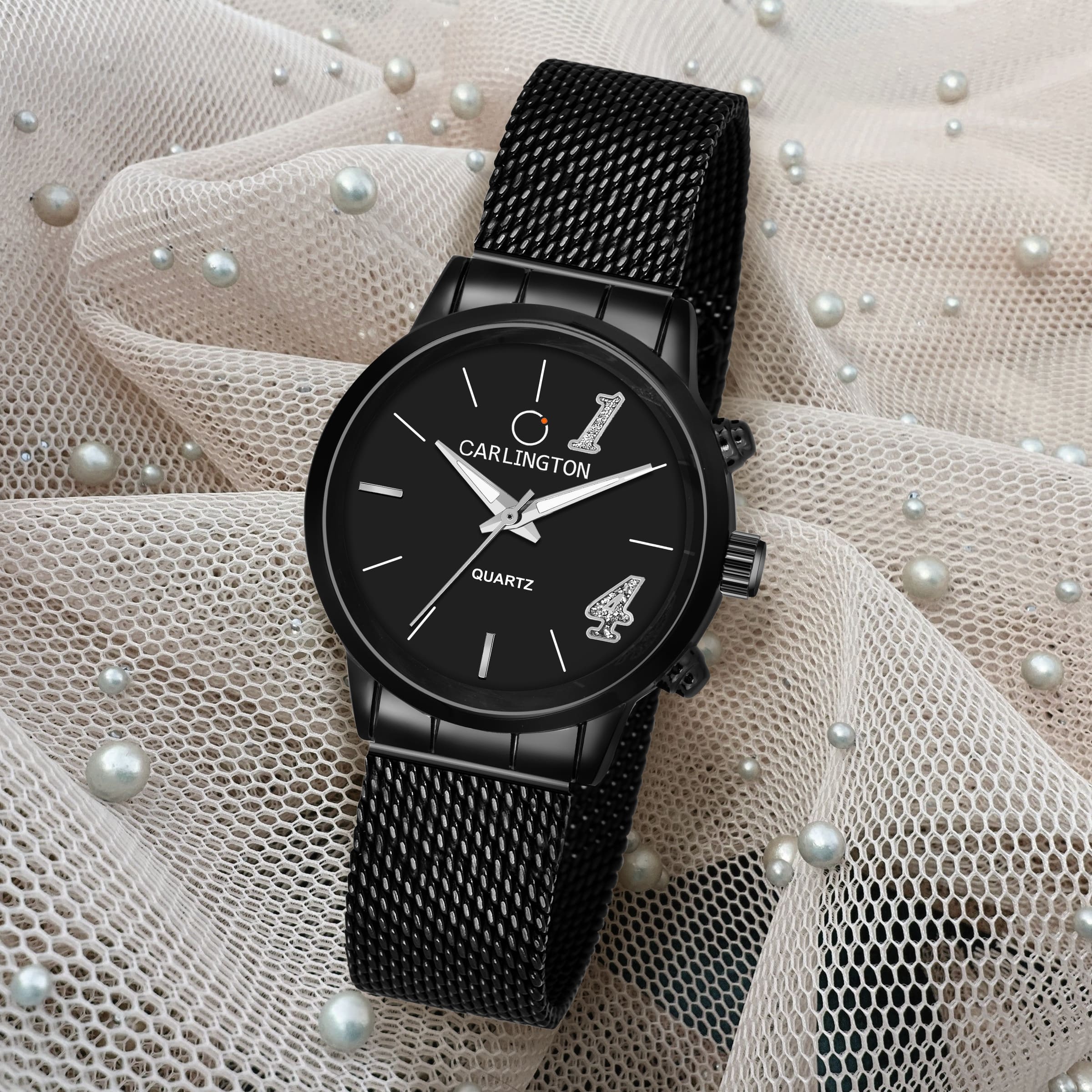 Carlington elite analog ladies watch CT 2012 black