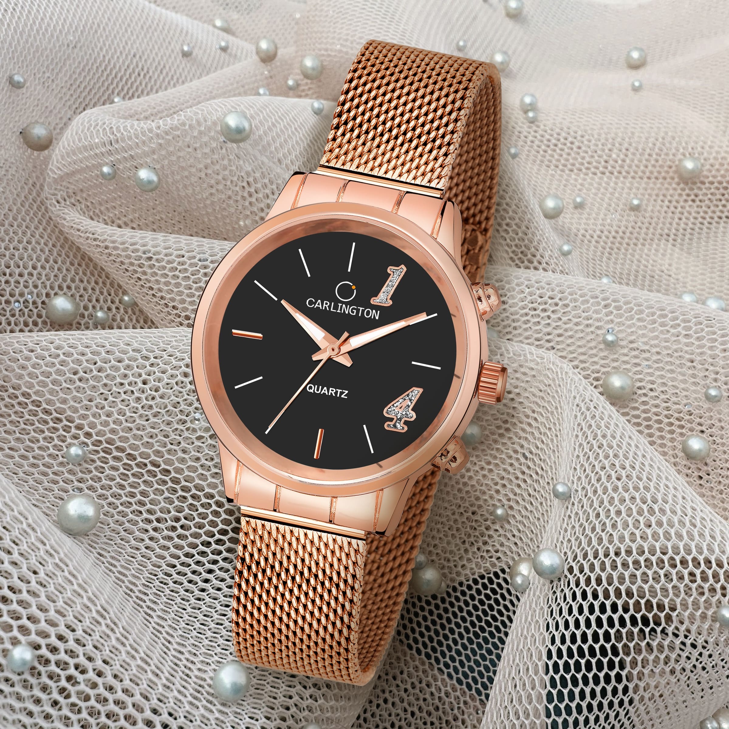Carlington elite analog ladies watch CT 2012 rseblack