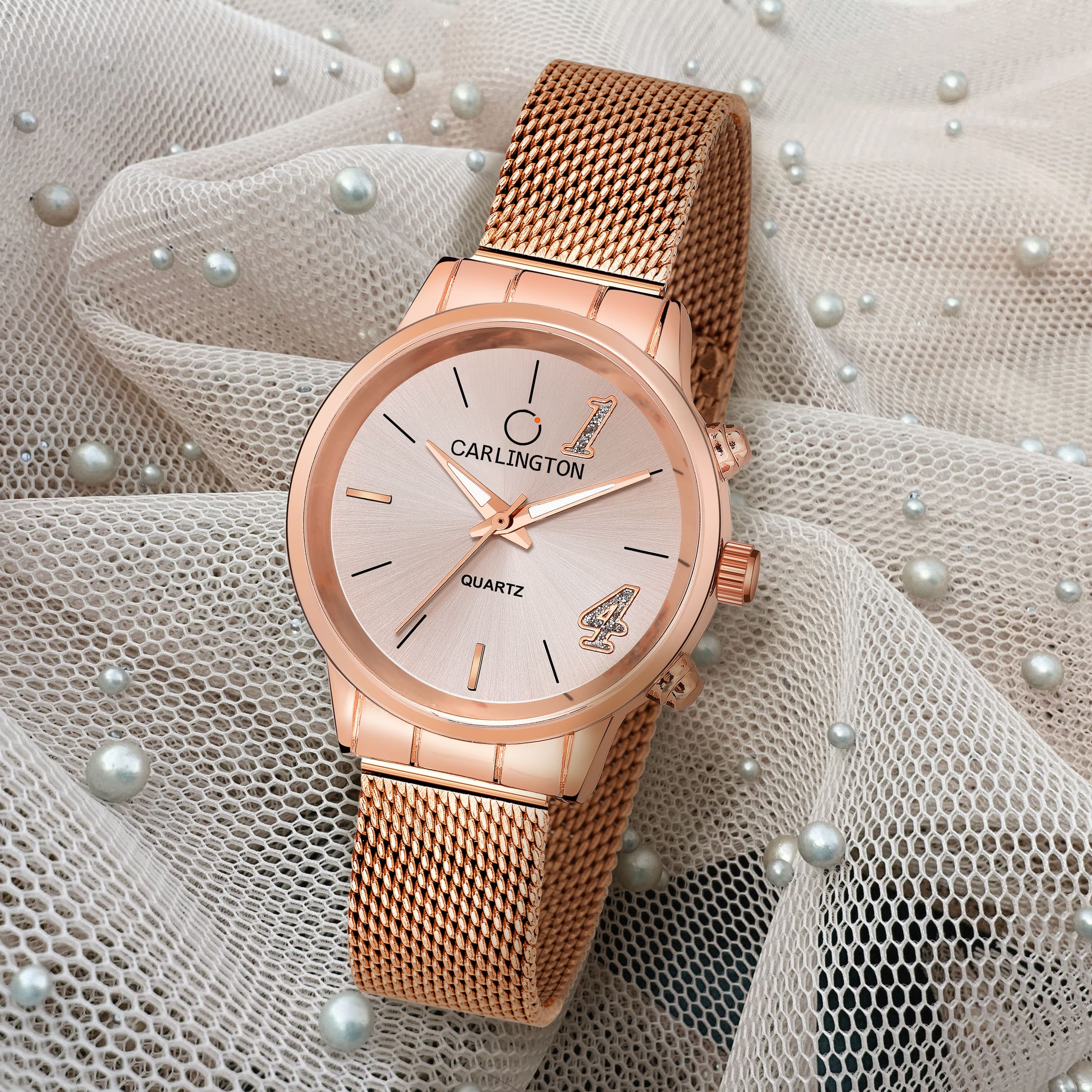 Carlington elite analog ladies watch CT 2012 rosegold