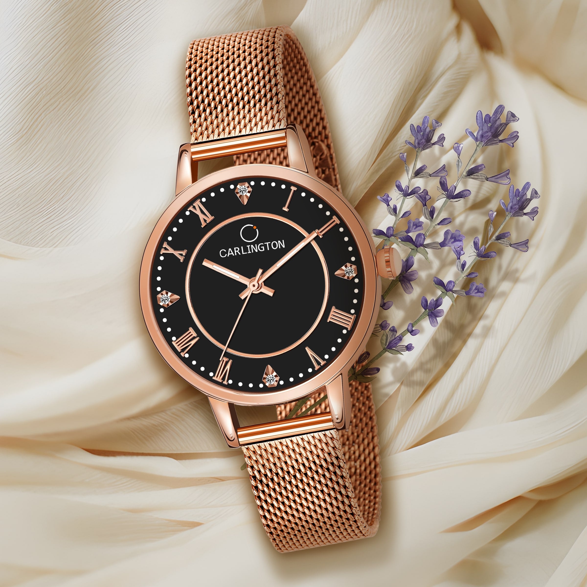 Carlington elite analog ladies watch CT 2013 roseblack