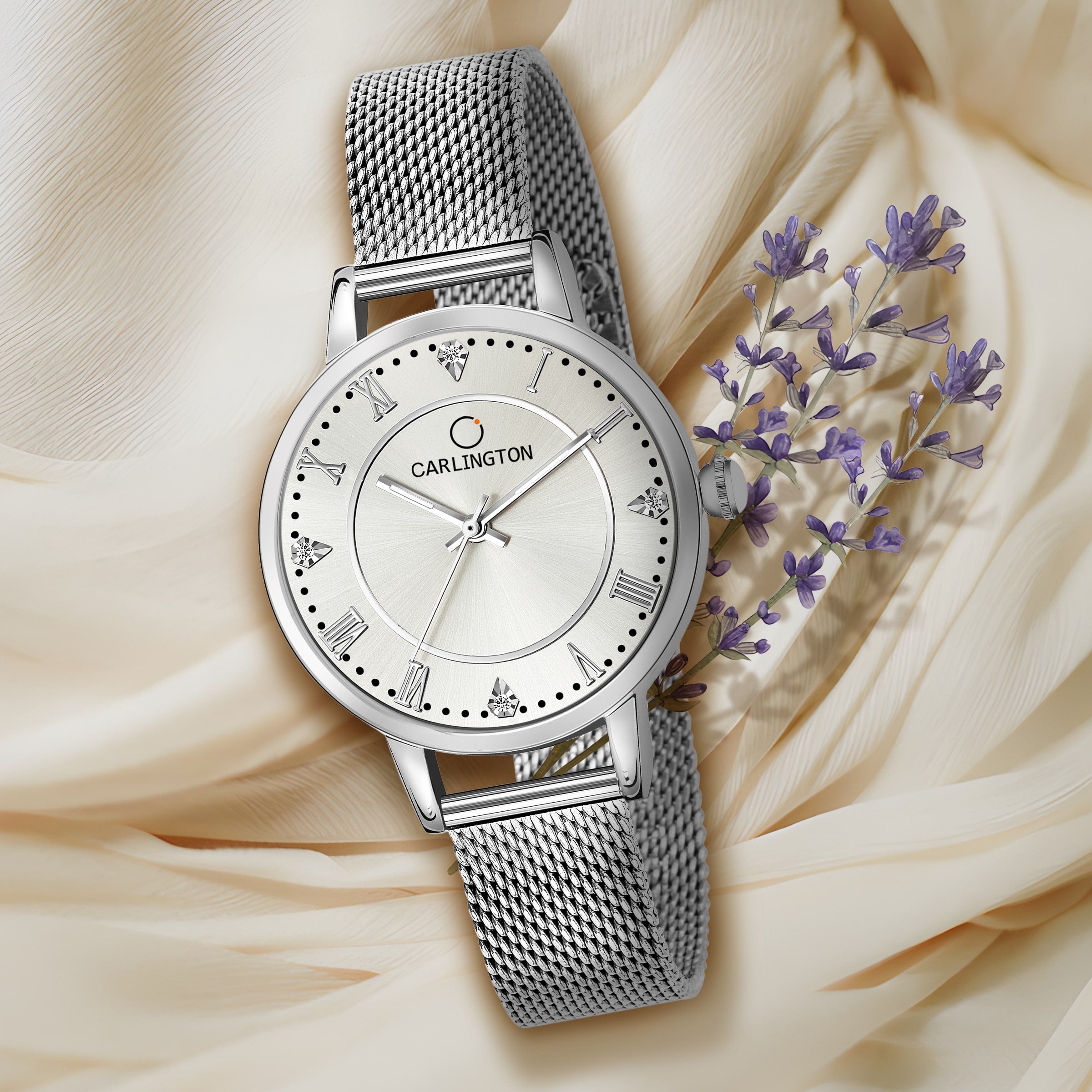 Carlington elite analog ladies watch CT 2013 silver