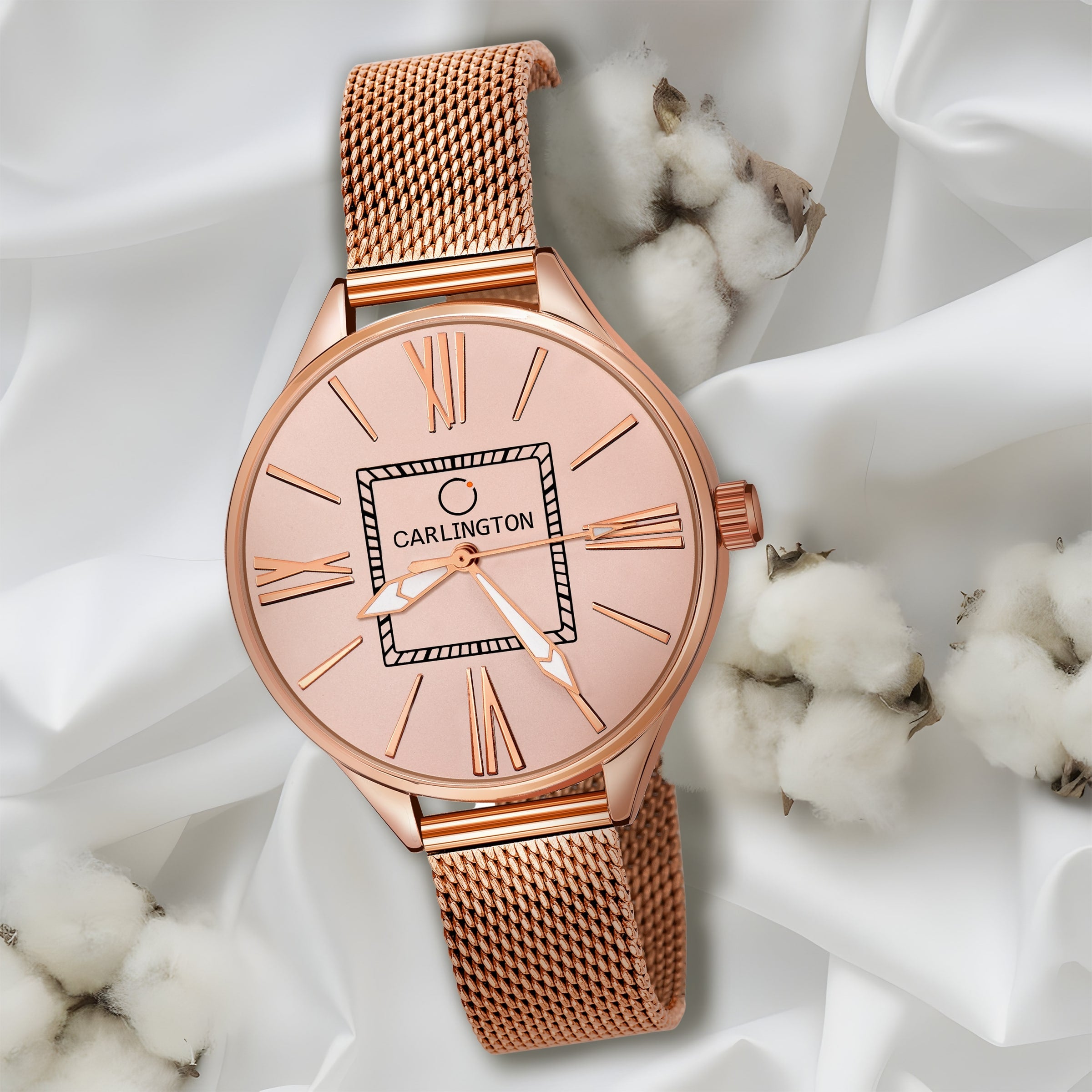 Carlington Elite Ladies Self Adjustable Mesh Strap Water Resistant Analog Watch - For Women CT2015