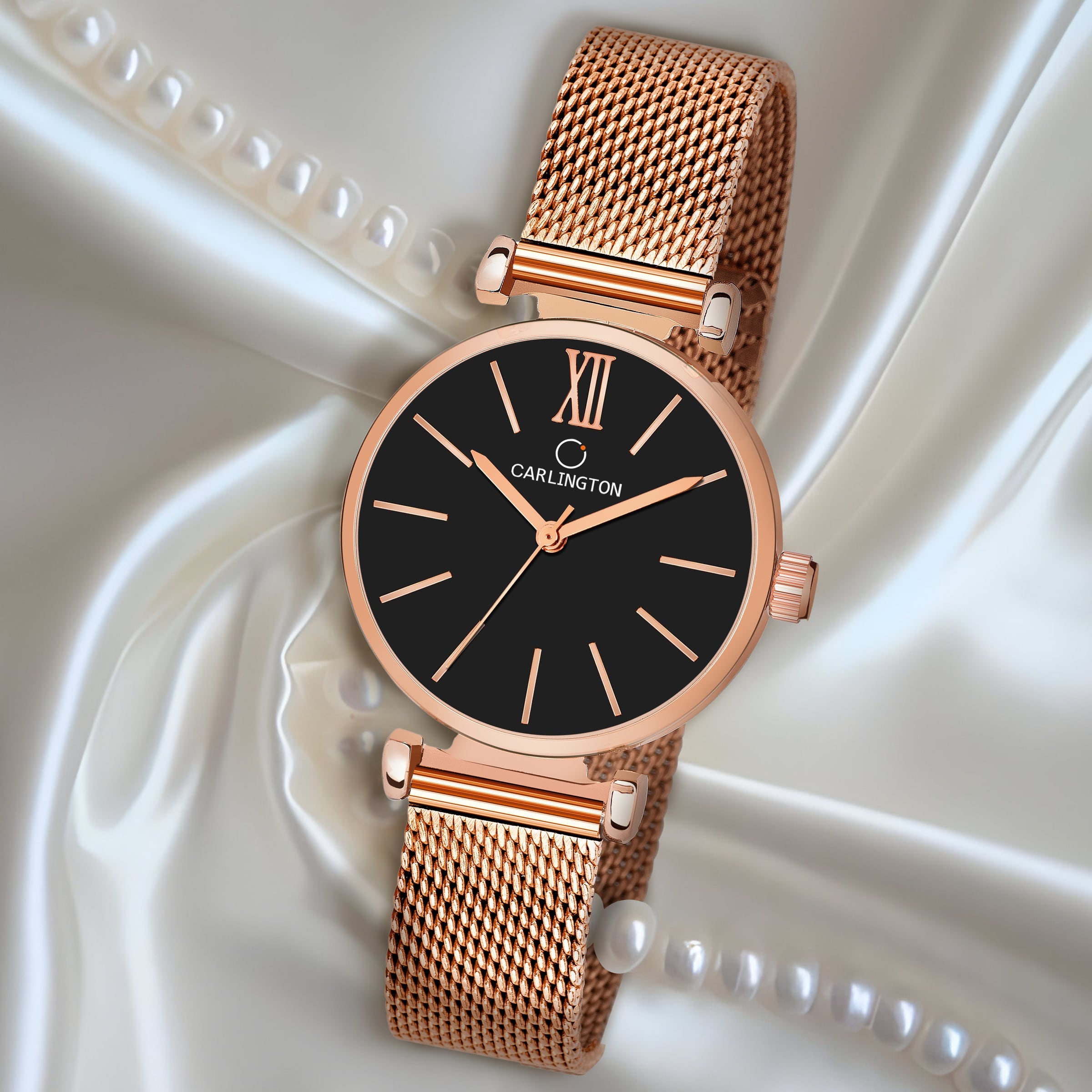 Carlington elite analog ladies watch CT 2016 roseblack