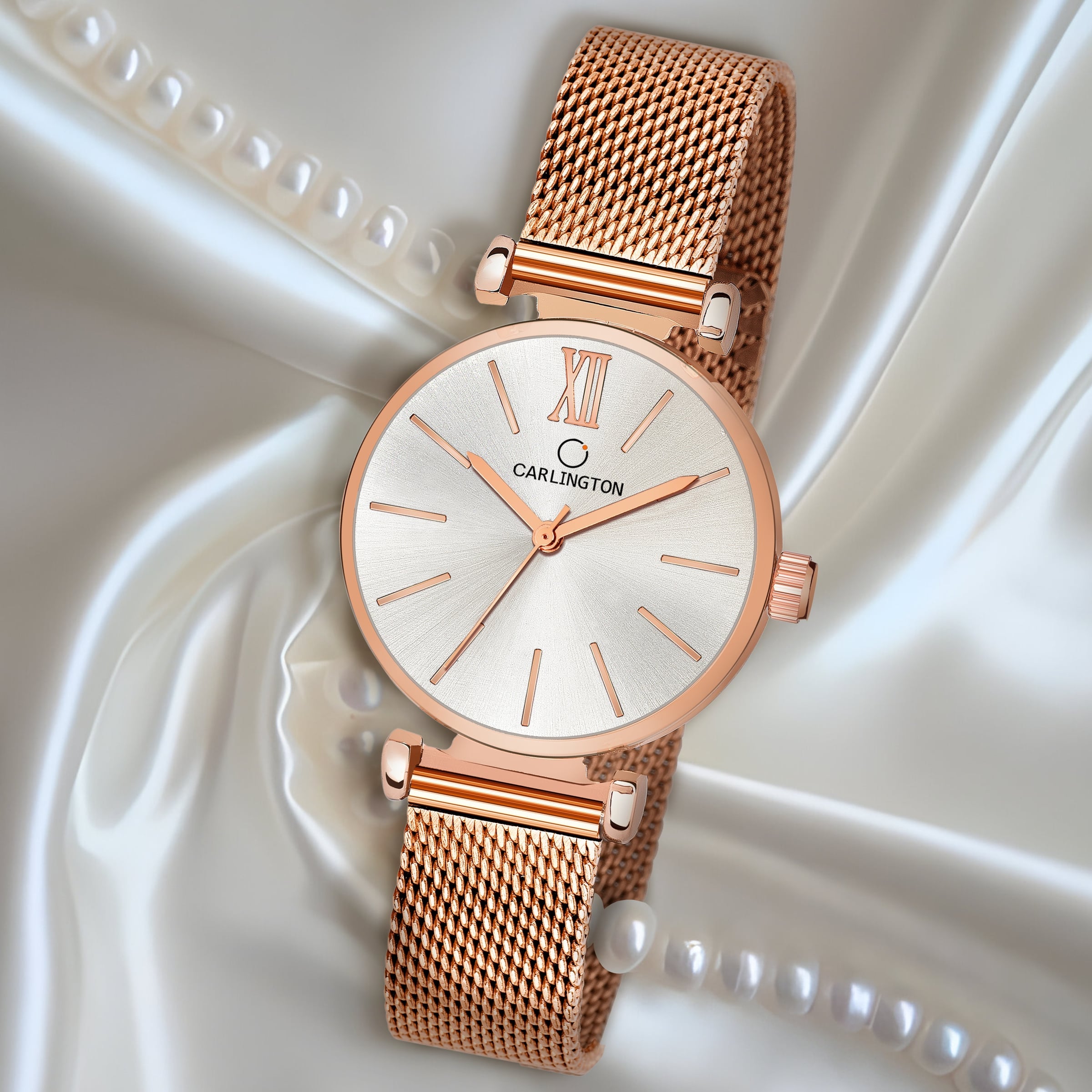 Carlington elite analog ladies watch CT 2016 rosewhite