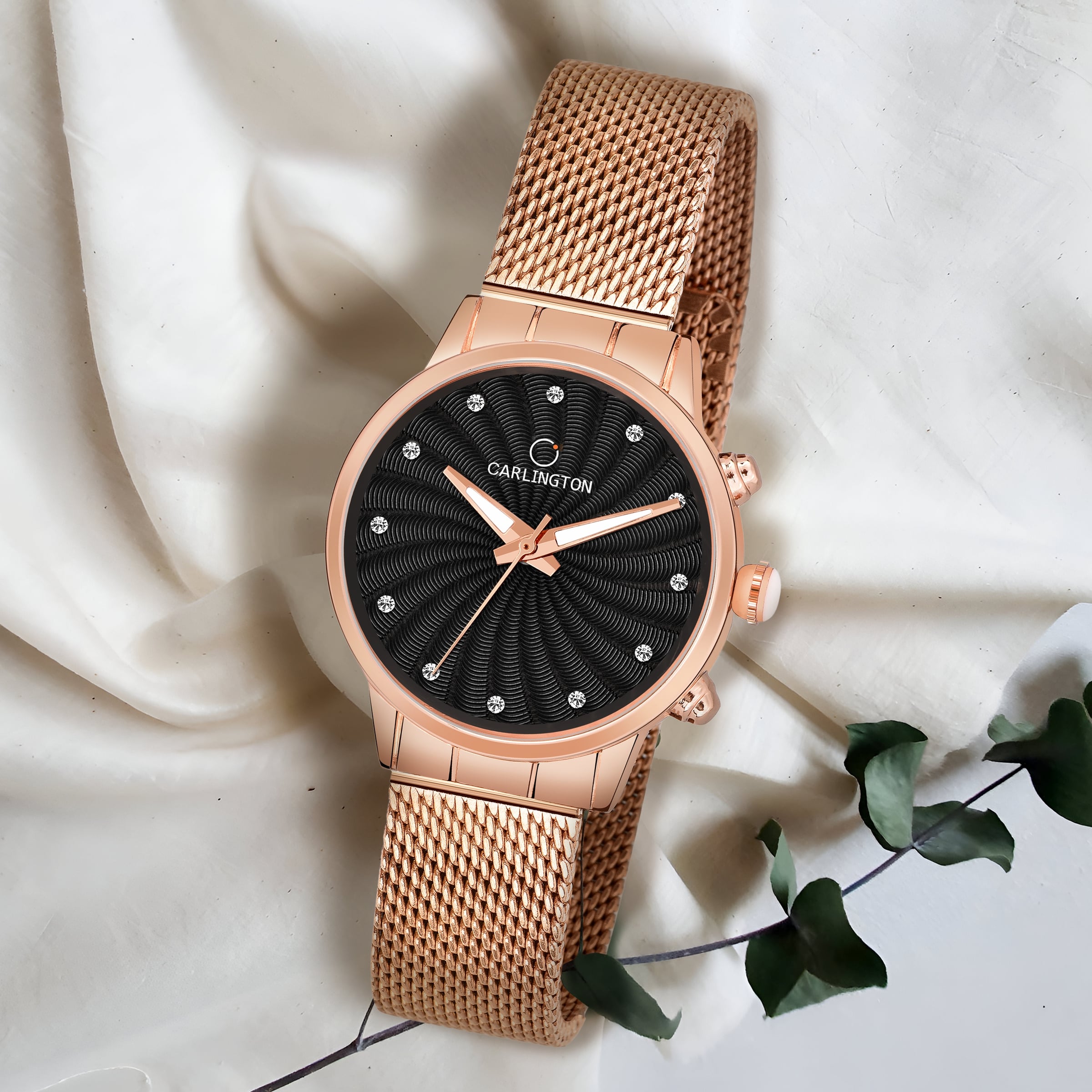Carlington elite analog ladies watch CT 2017 roseblack