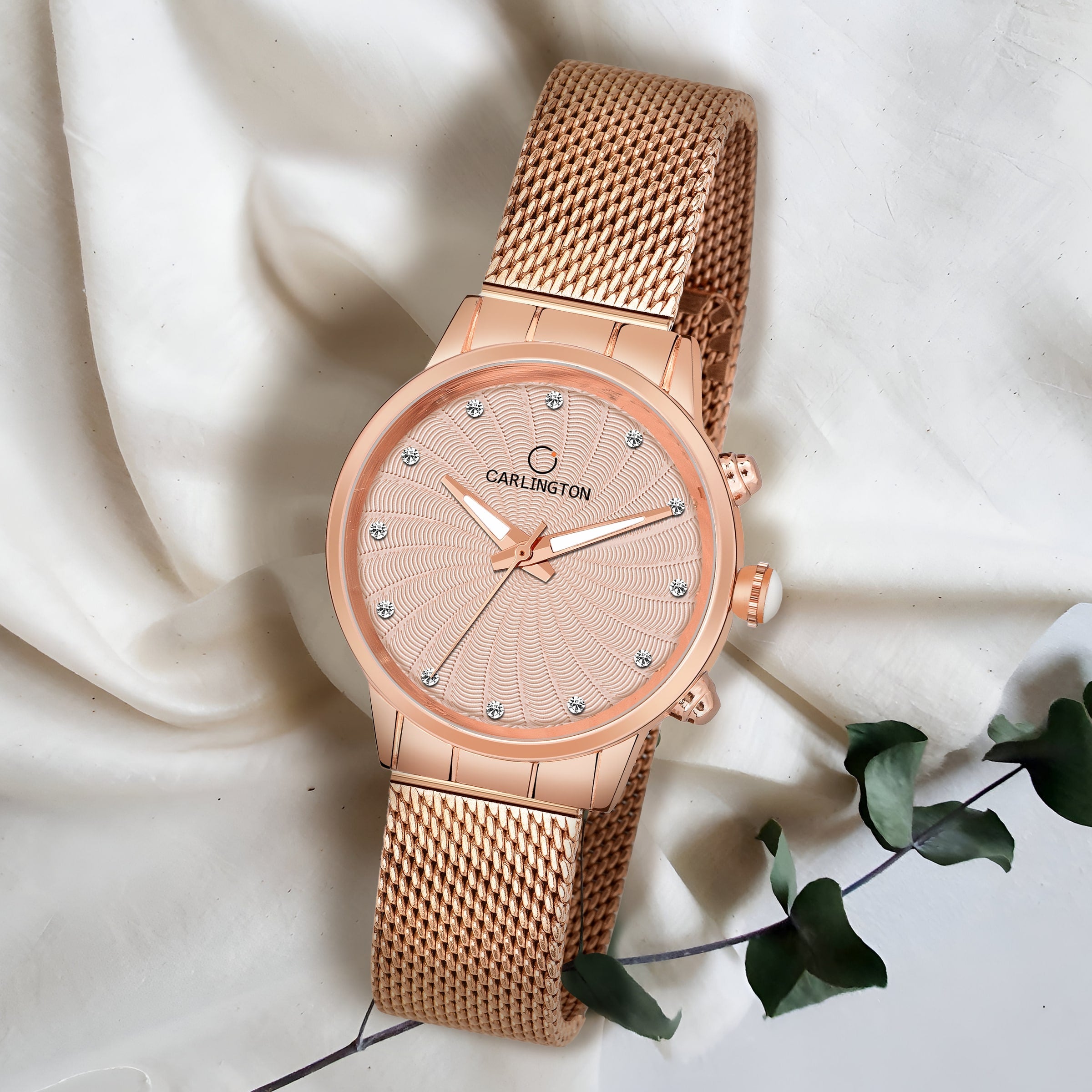 Carlington elite analog ladies watch CT 2017 rosegold