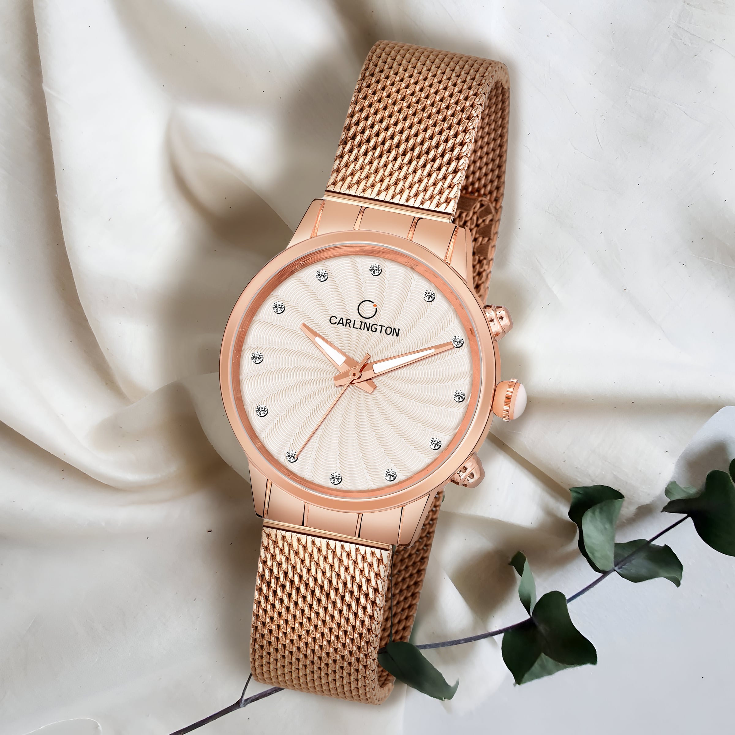 Carlington elite analog ladies watch CT 2017 rosewhite