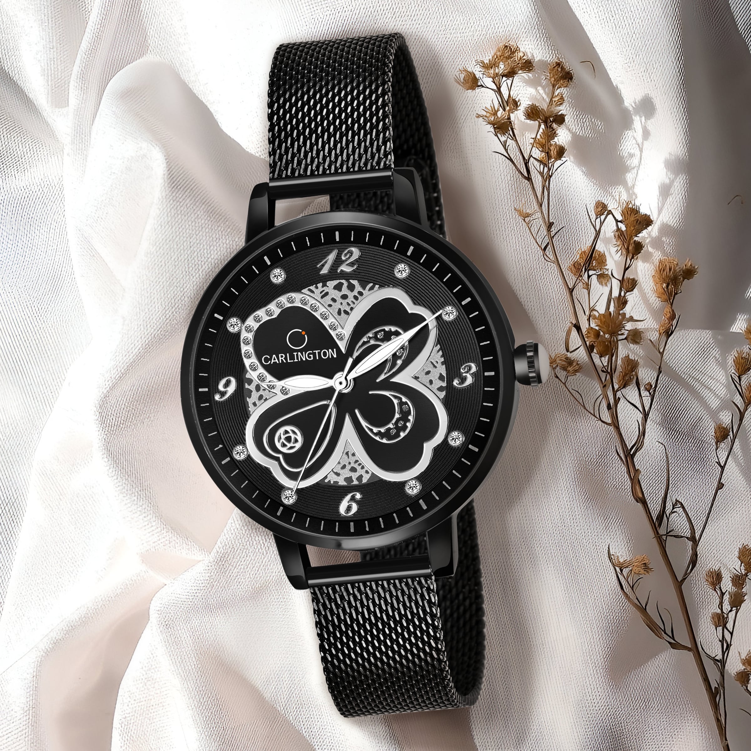 Carlington elite analog ladies watch CT 2019 black