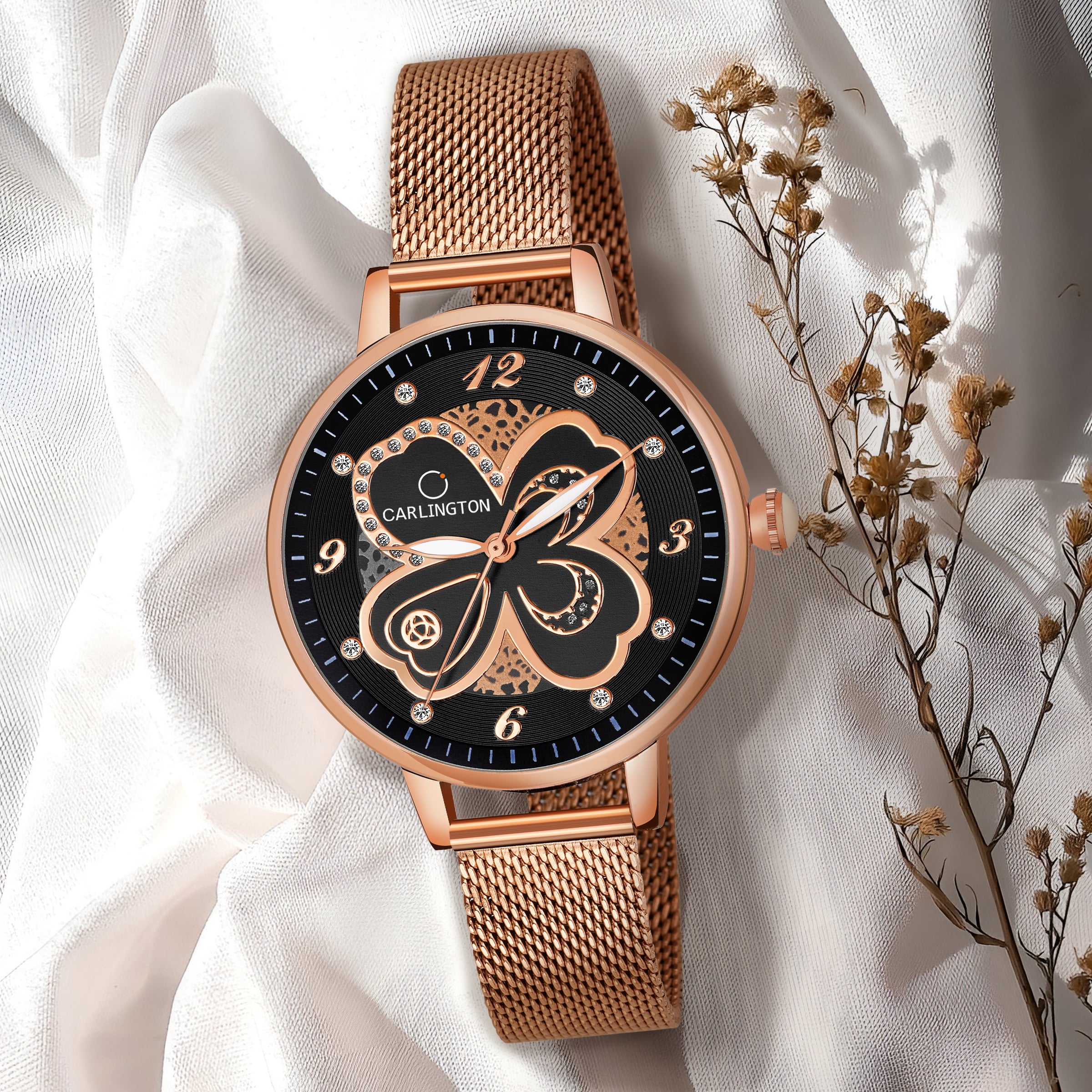 Carlington elite analog ladies watch CT 2019 roseblack