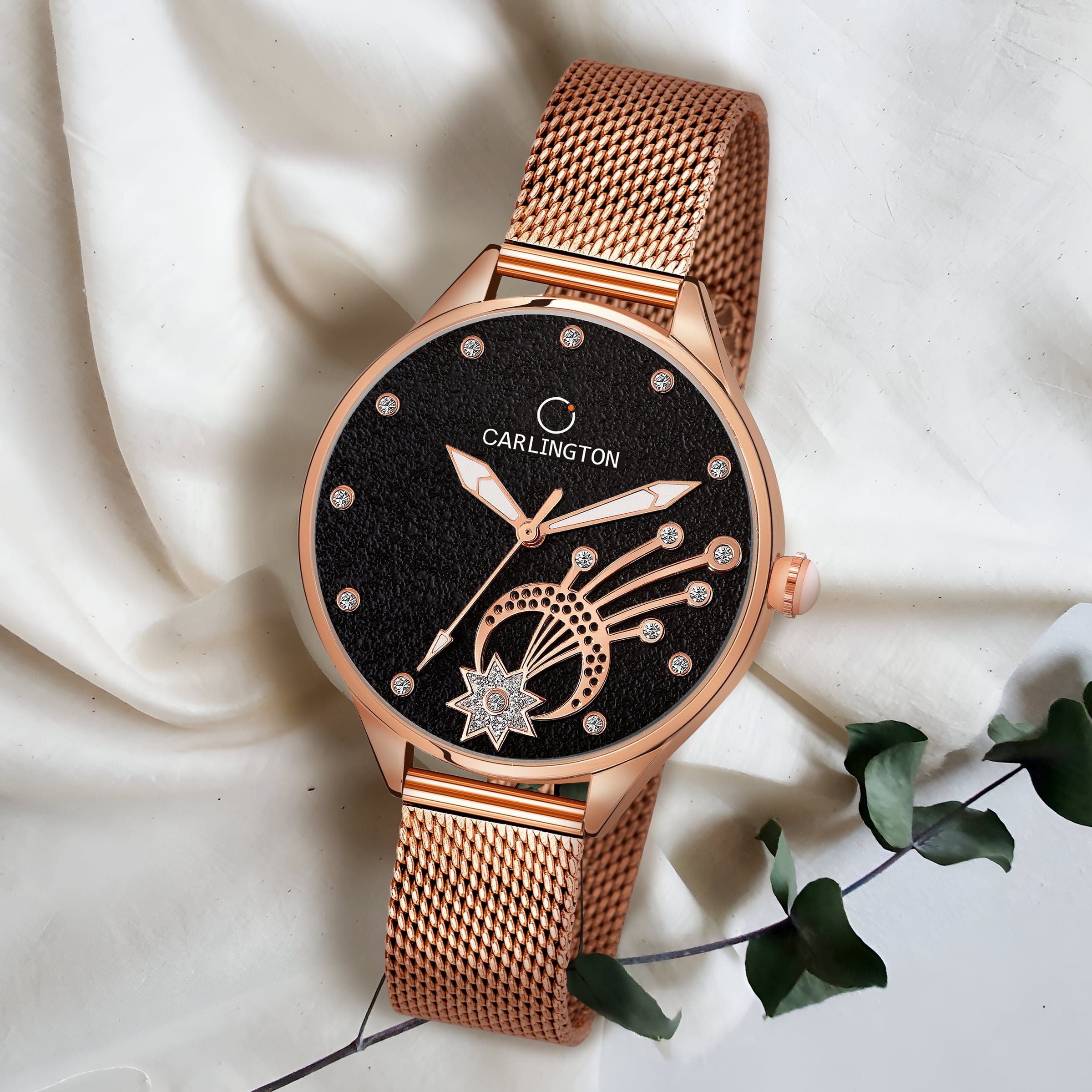 Carlington elite analog ladies watch CT 2020 roseblack