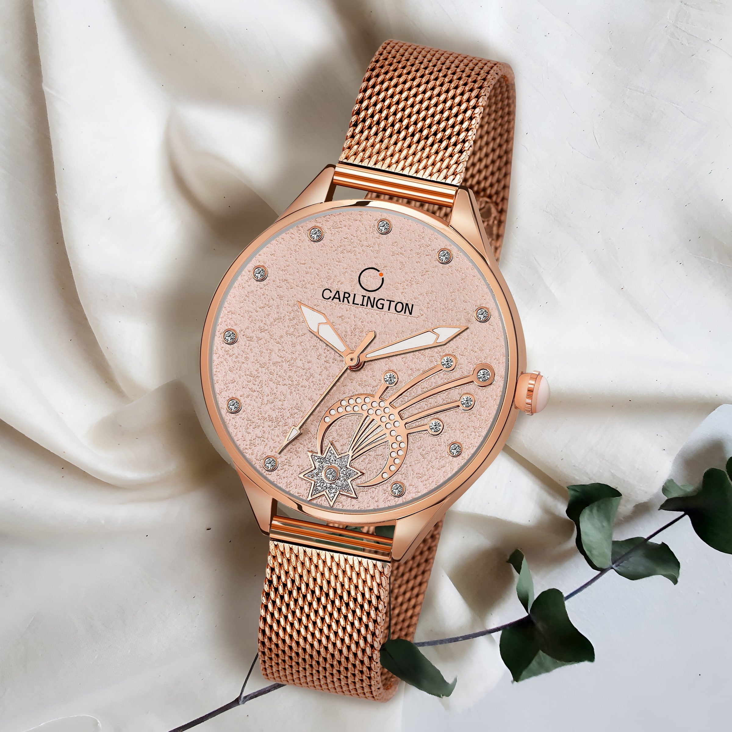 Carlington elite analog ladies watch CT 2020 rosegold