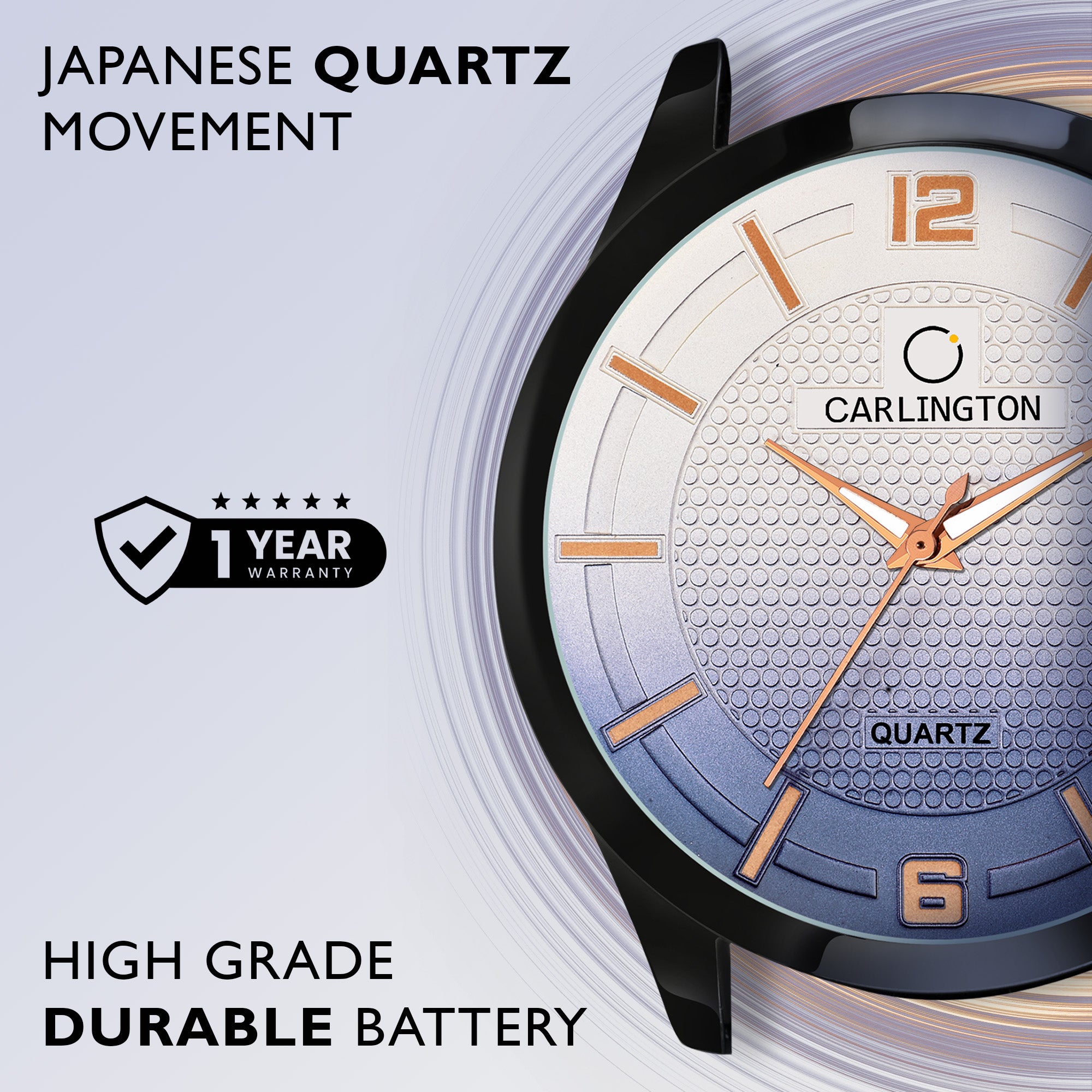 Carlington elite analog men's watch ct1010 blue