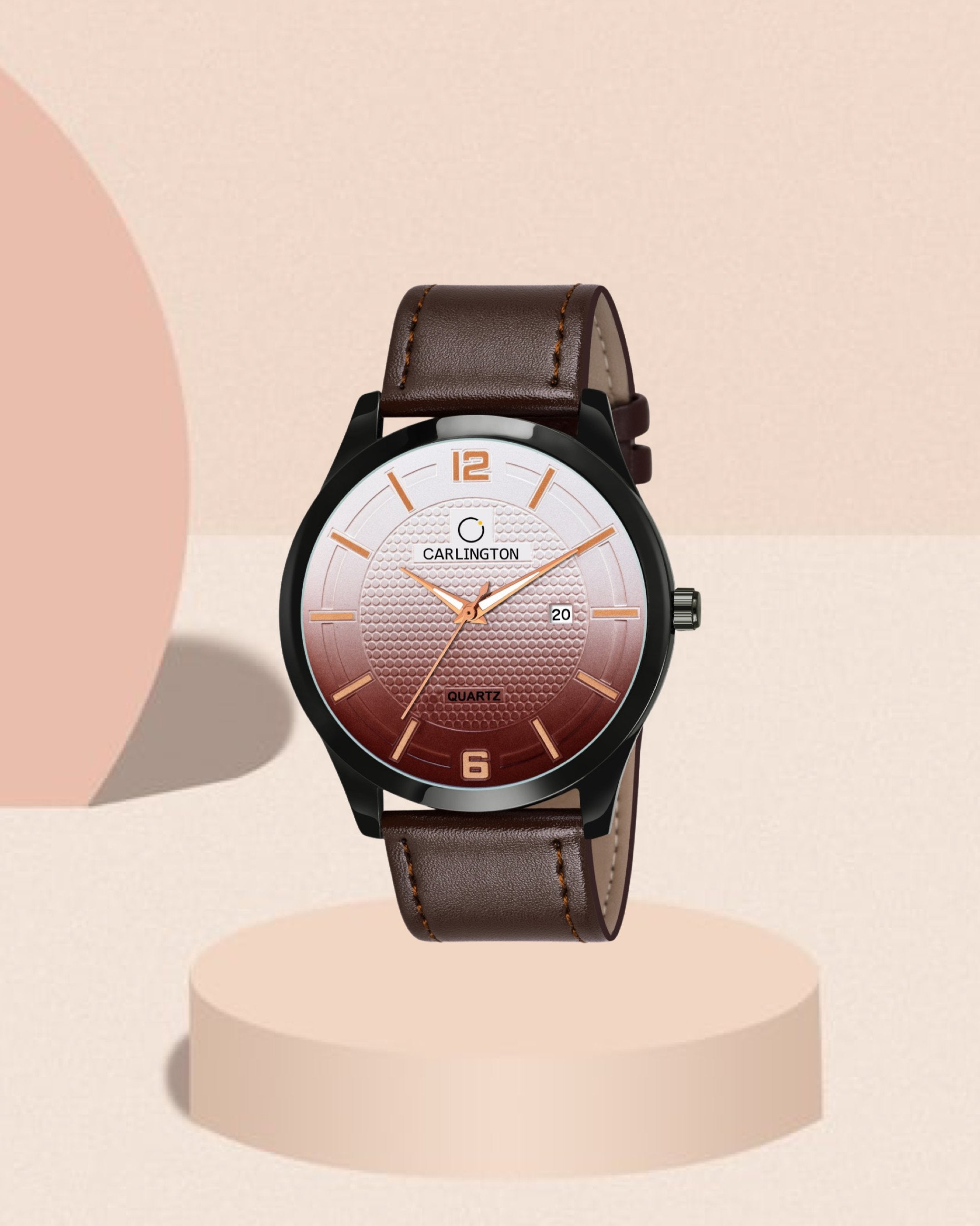 Carlington elite analog men's watch ct1010 brown