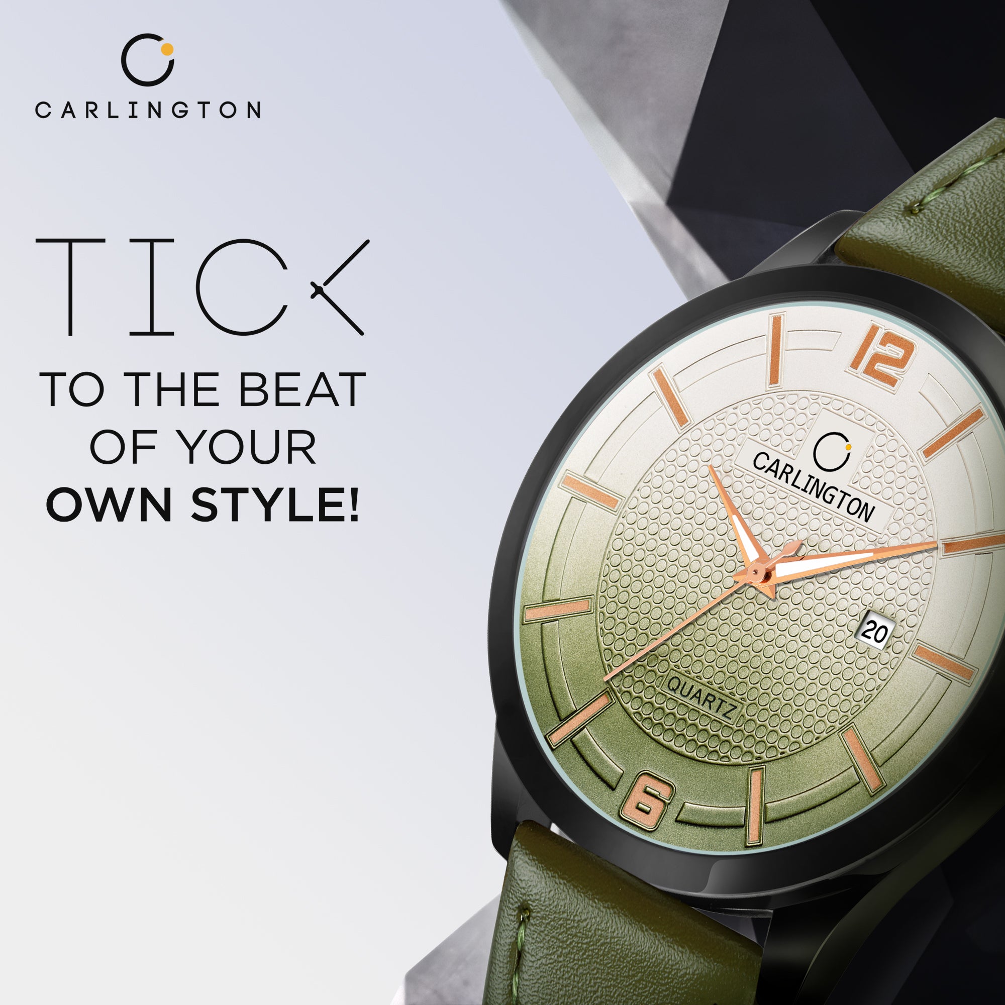 Carlington elite analog men's watch ct1010 green