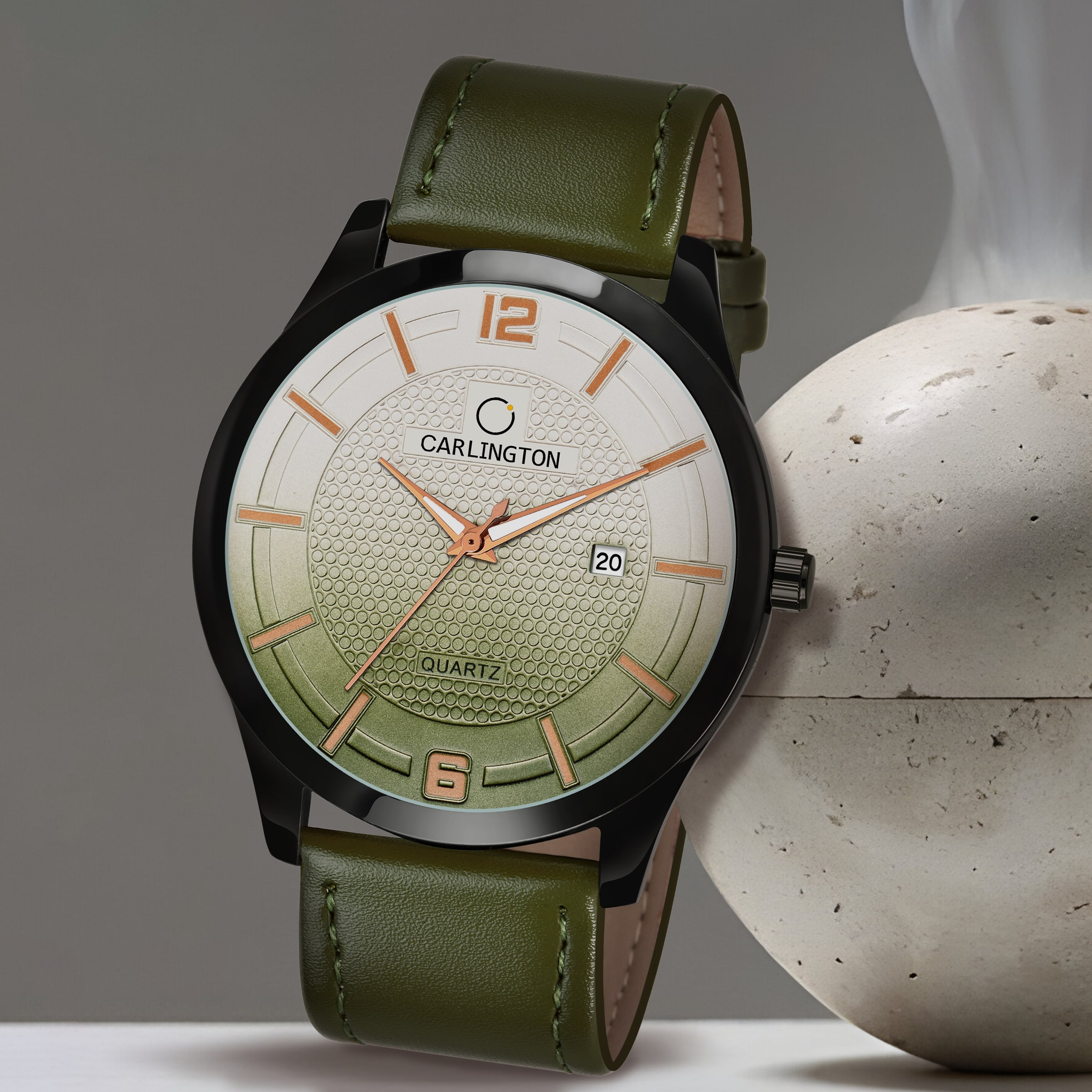 Carlington elite analog men's watch ct1010 green1