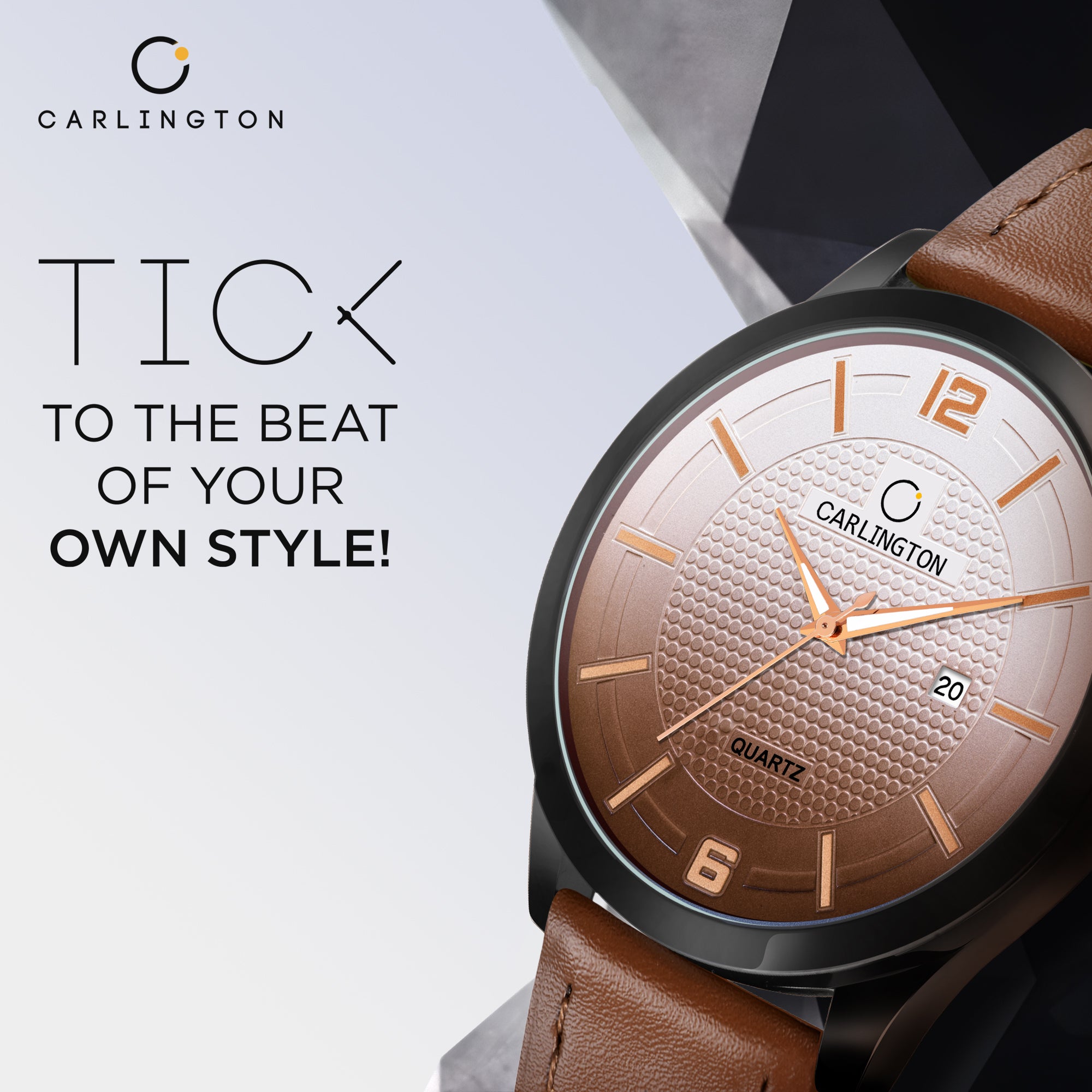 Carlington elite analog men's watch ct1010 tan