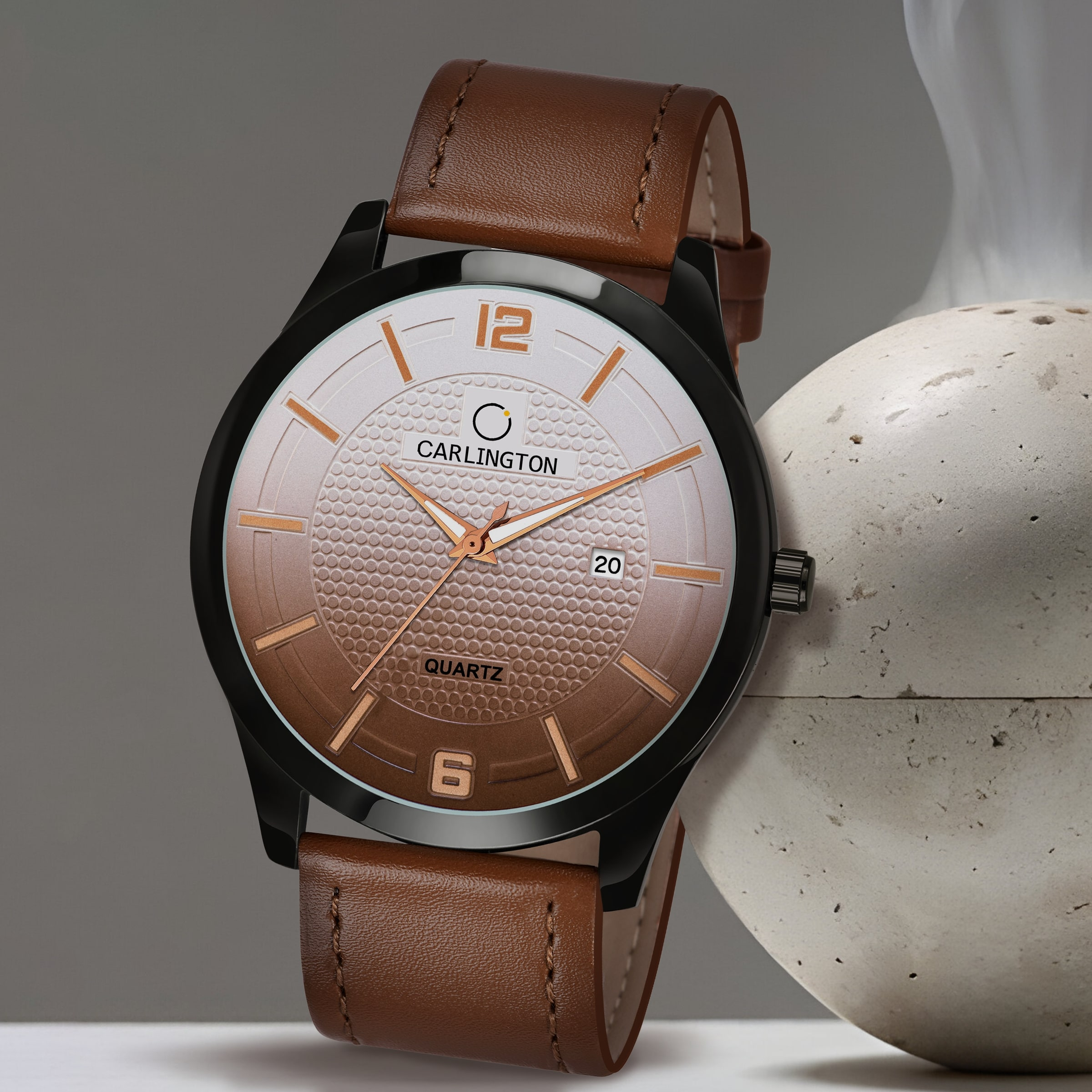 Carlington elite analog men's watch ct1010 tan1