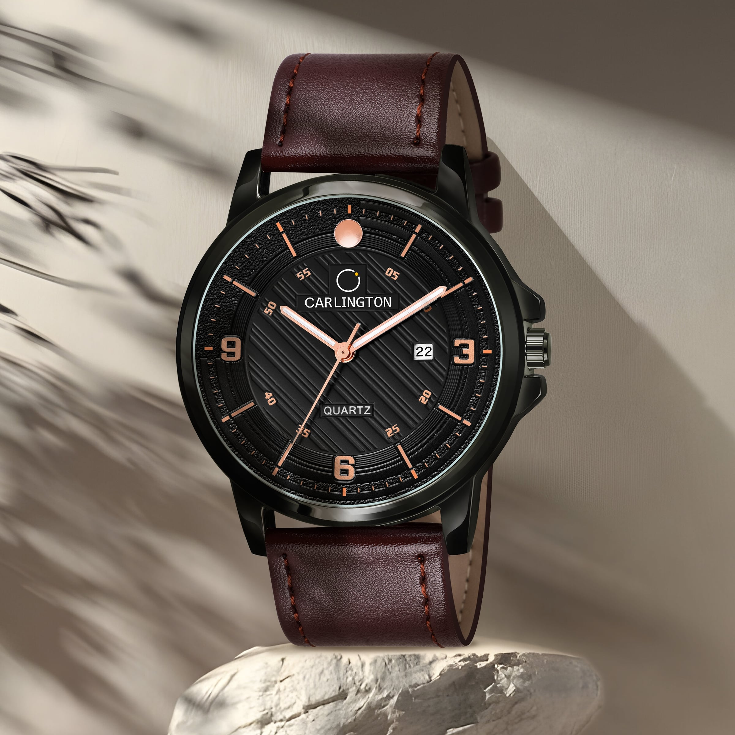 Carlington elite analog men's watch ct1050 brownblack