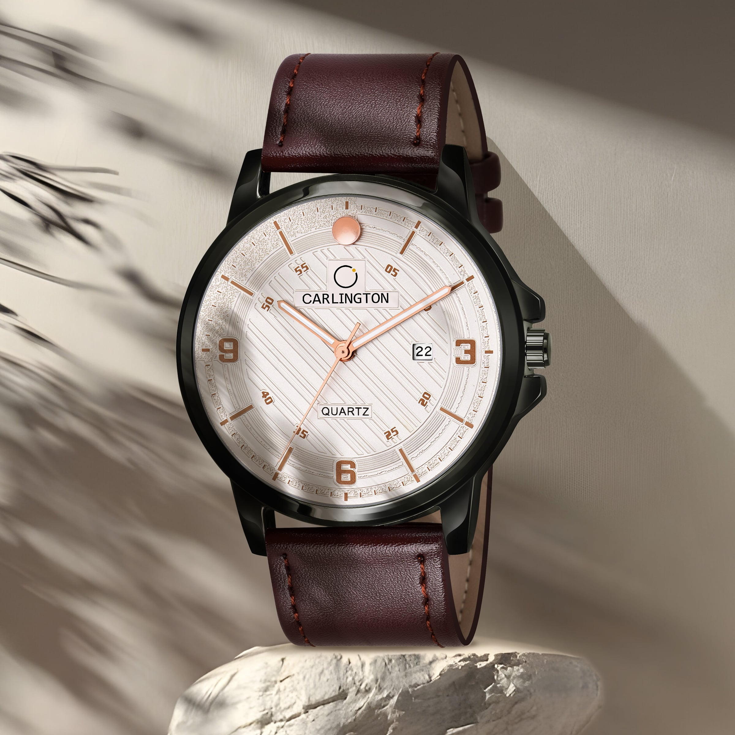 Carlington elite analog men's watch ct1050 brownsilver