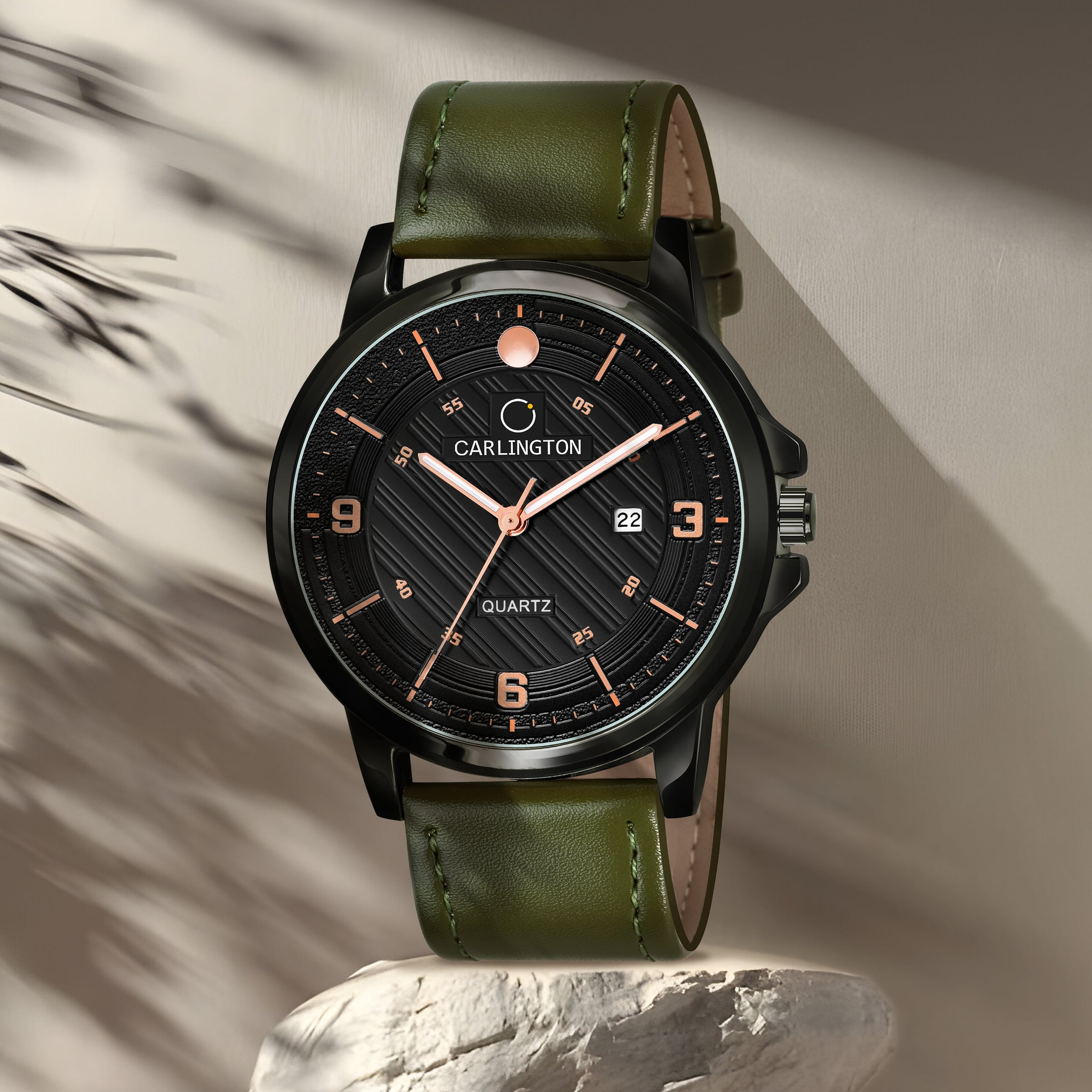 Carlington elite analog men's watch ct1050 greenblack