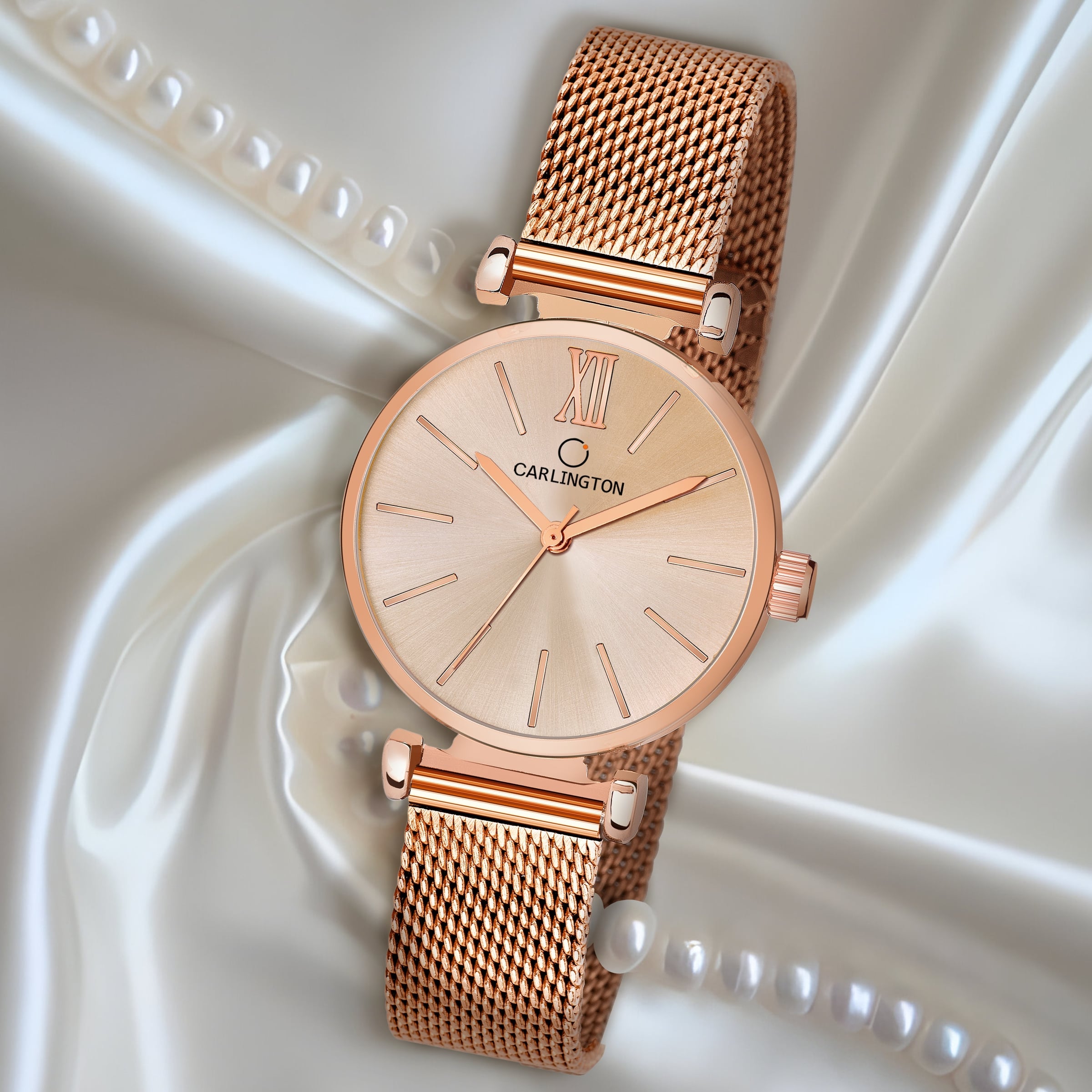 Carlington elite analog women's watch ct2016 roseogold