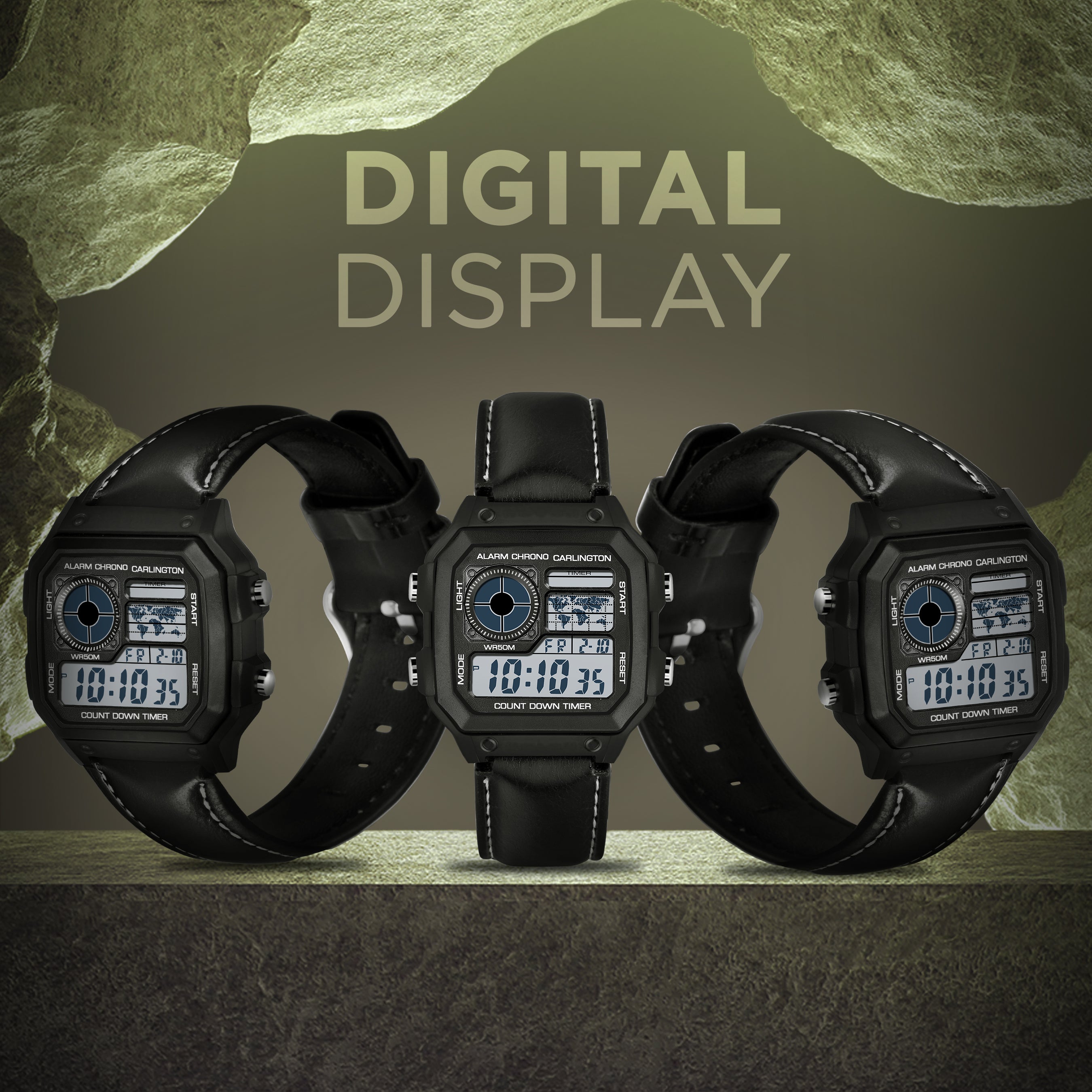 Carlington Endurance Series Digital Wrist Watches for Men with Transparent Case Cover - CT_9079