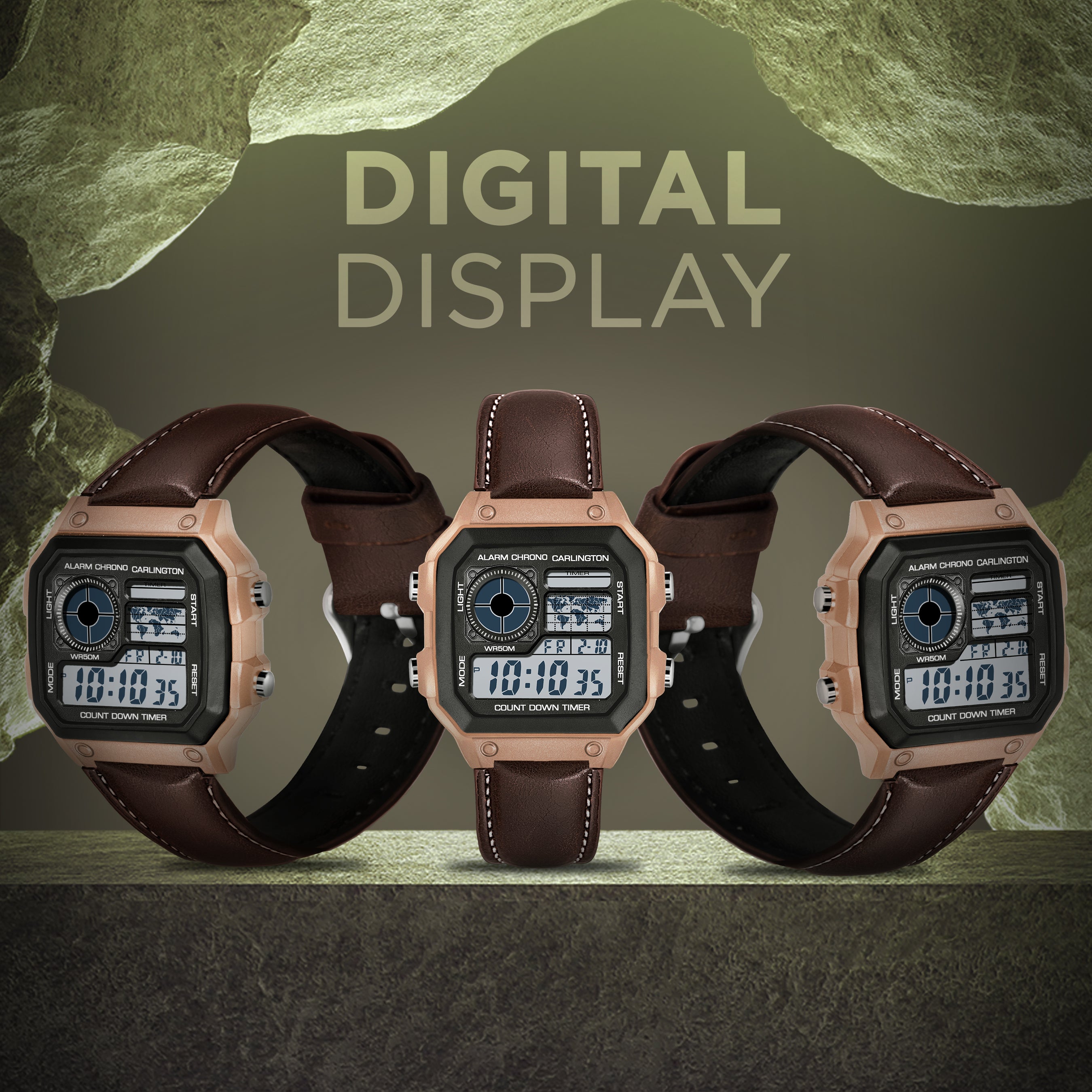 Carlington Endurance Series Digital Wrist Watches for Men with Transparent Case Cover - CT_9079