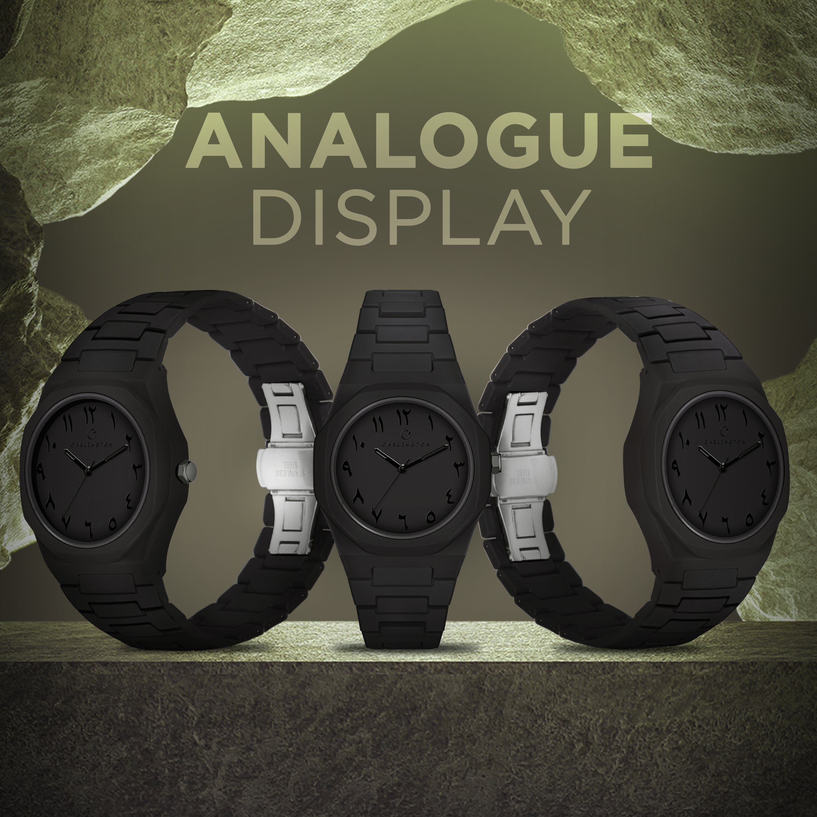 Carlington Premium Analog Men's Watch – Elegant Stainless Steel Chain Strap, Sleek Dial, Quartz Movement, Premium Gift Watch for Men - CT 9152 Black