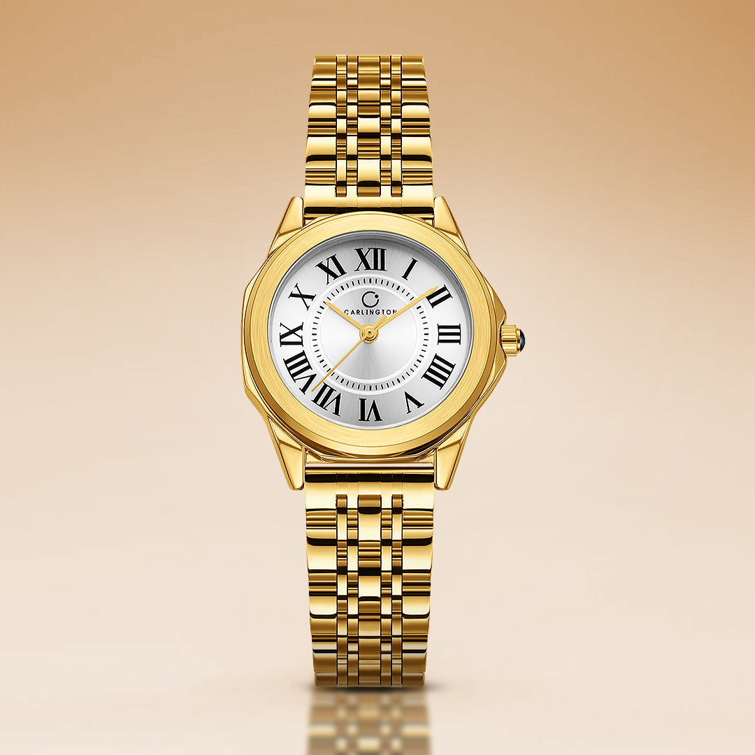 Carlington Diva Series Analog Women Wrist Watches with Stainless Steel Chain Strap | Premium Fashion Watches for Ladies | CT - 104