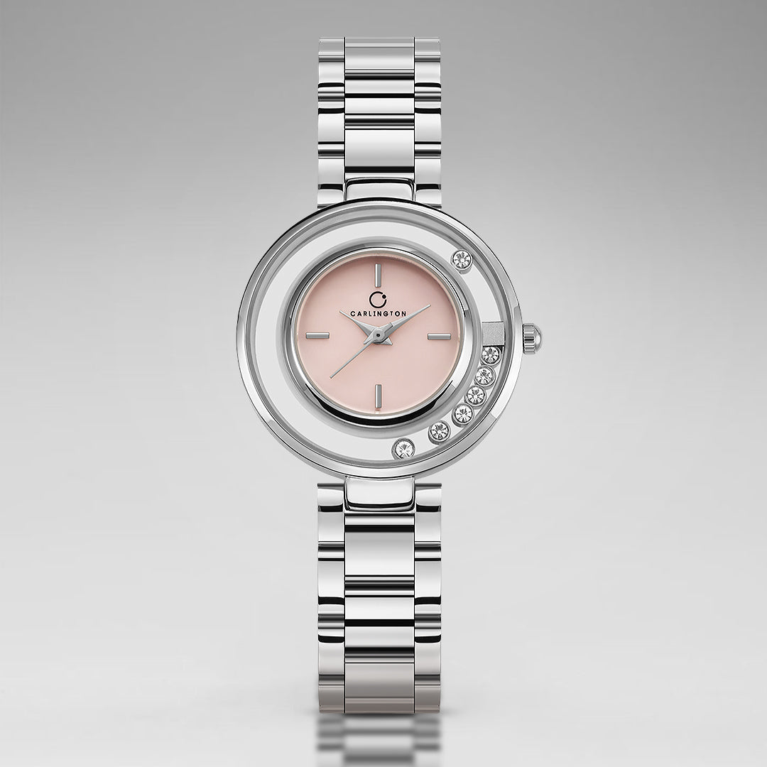 Carlington Diva Series Analog Women Wrist Watches with Stainless Steel Chain Strap | Premium Fashion Watches for Ladies | CT - 119