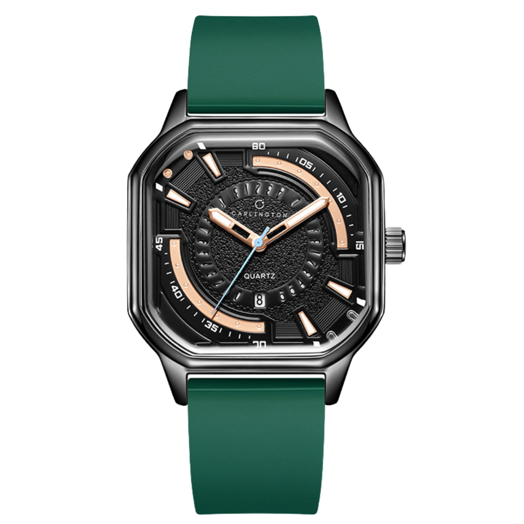 Carlington ASTRO 052 Geodetic Green – Premium Men's Analog Quartz Watch